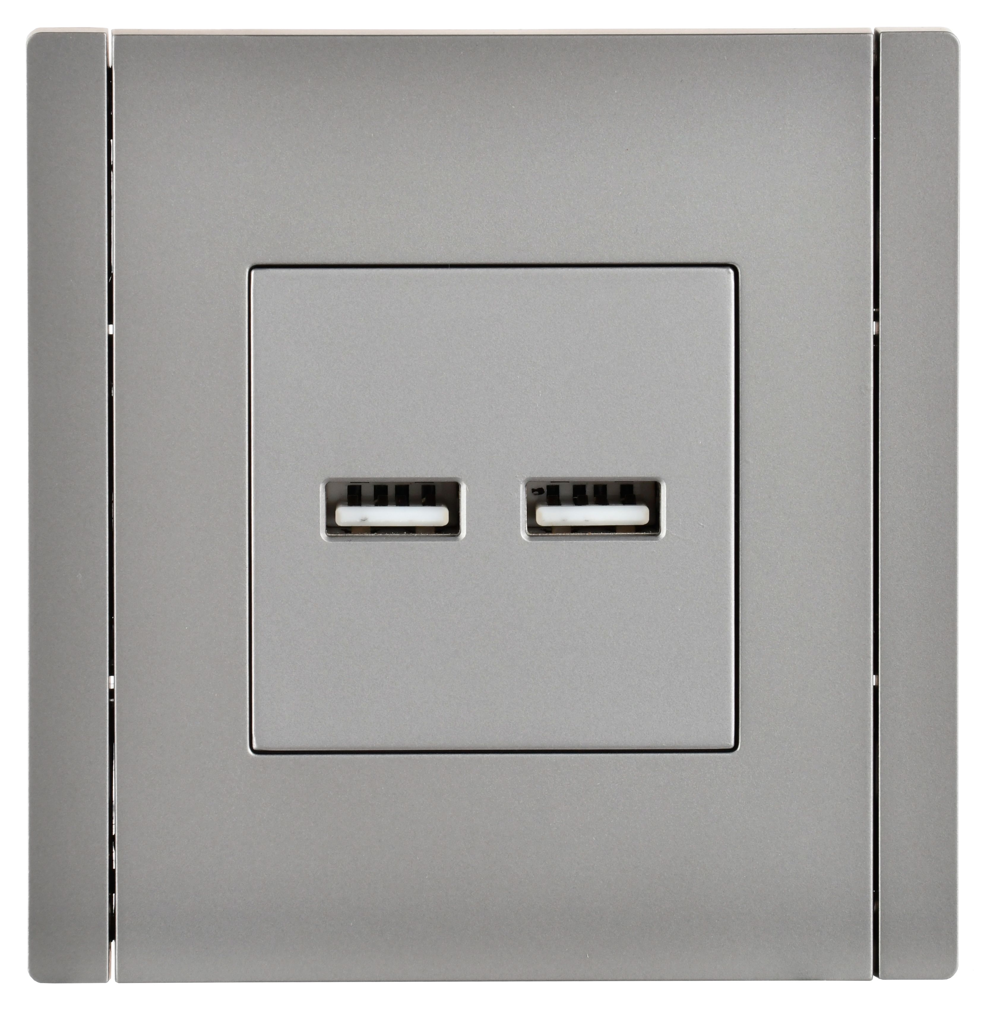 FORTE&PIANO Розетка USB A+A 3,1А FP549 сталь IEK — фото