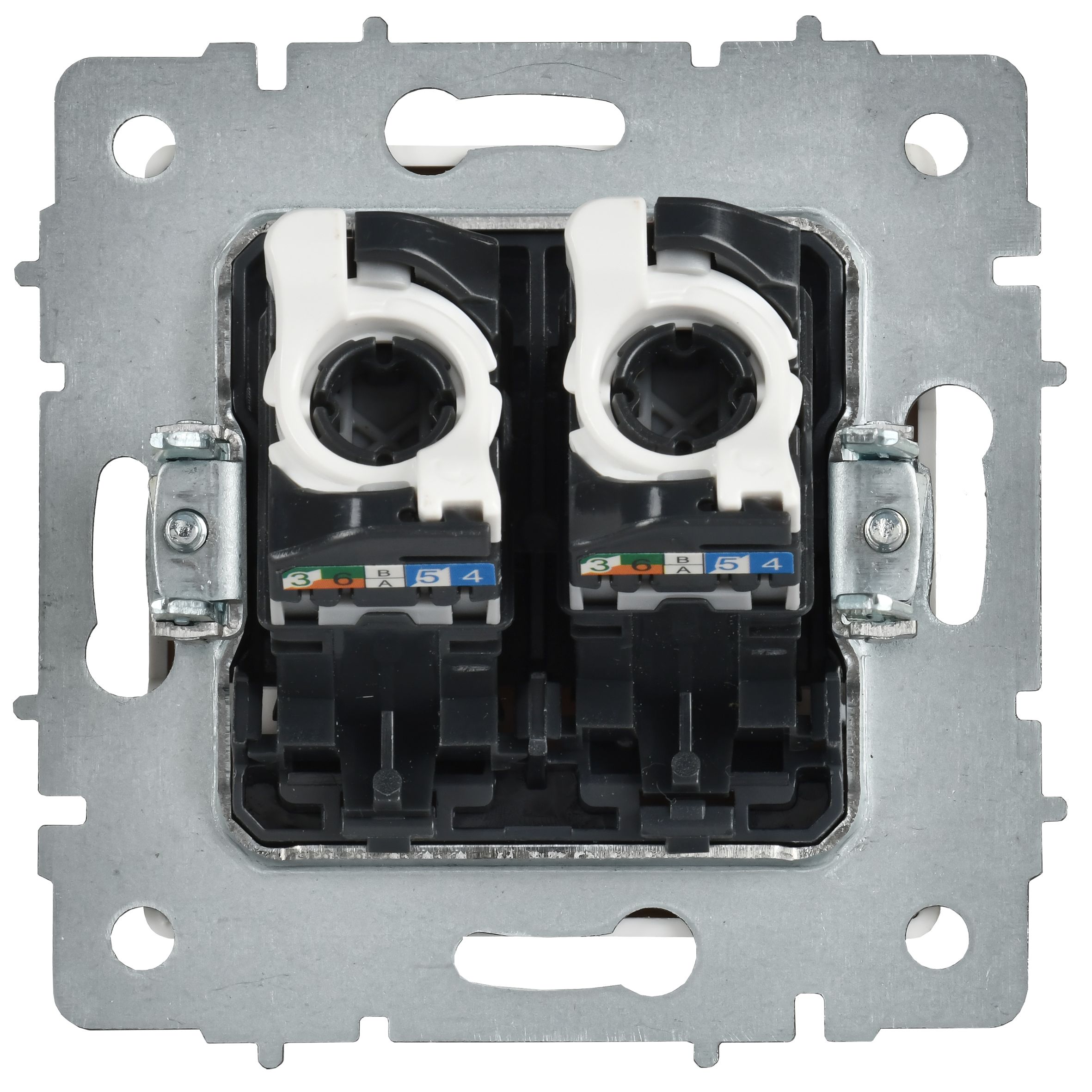BRITE Розетка компьютерная двойная кат.5E RJ45 РК10-2-БрАБ арктический белый IEK — фото