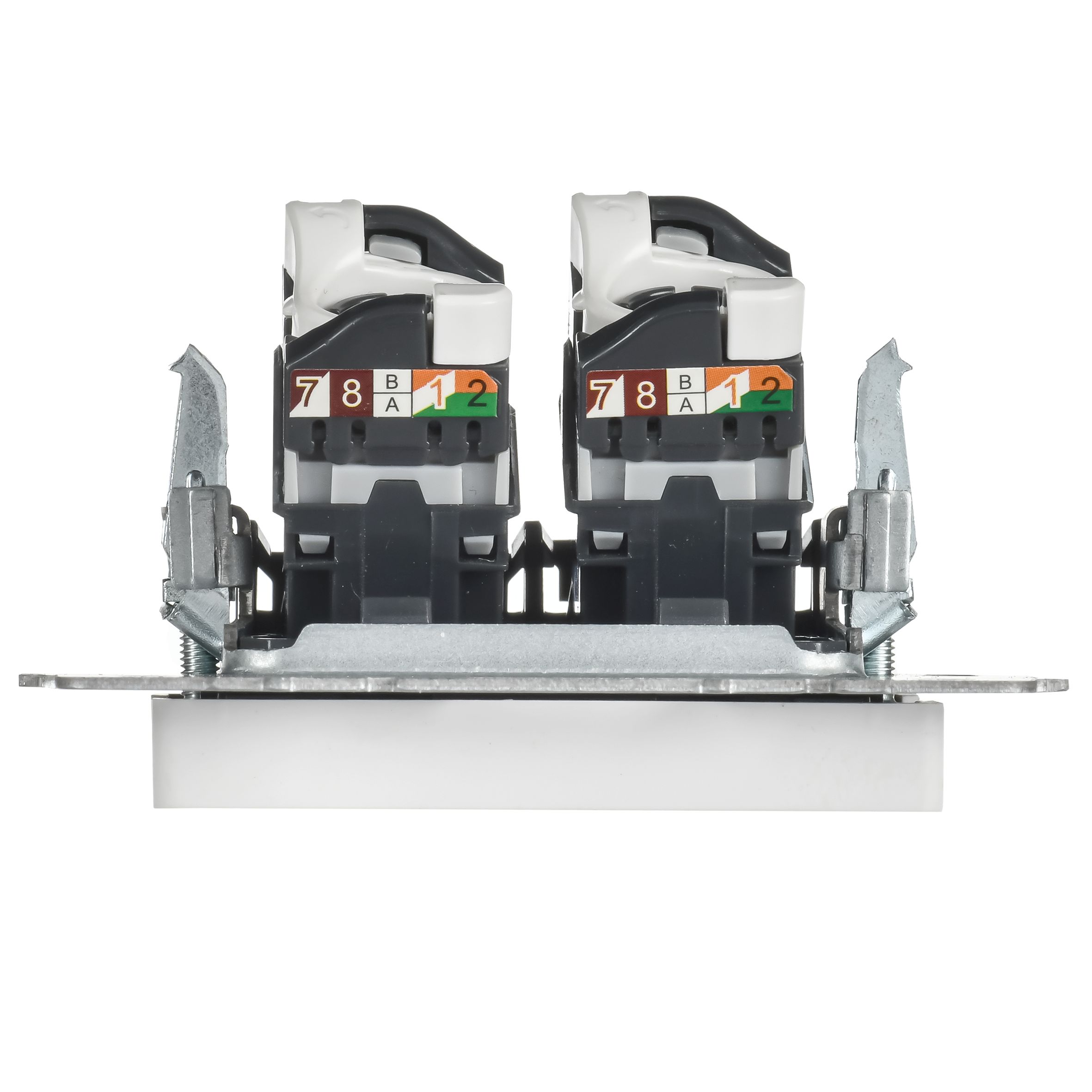 BRITE Розетка компьютерная двойная RJ45 кат.6 РК11-2-БрАБ арктический белый IEK — фото