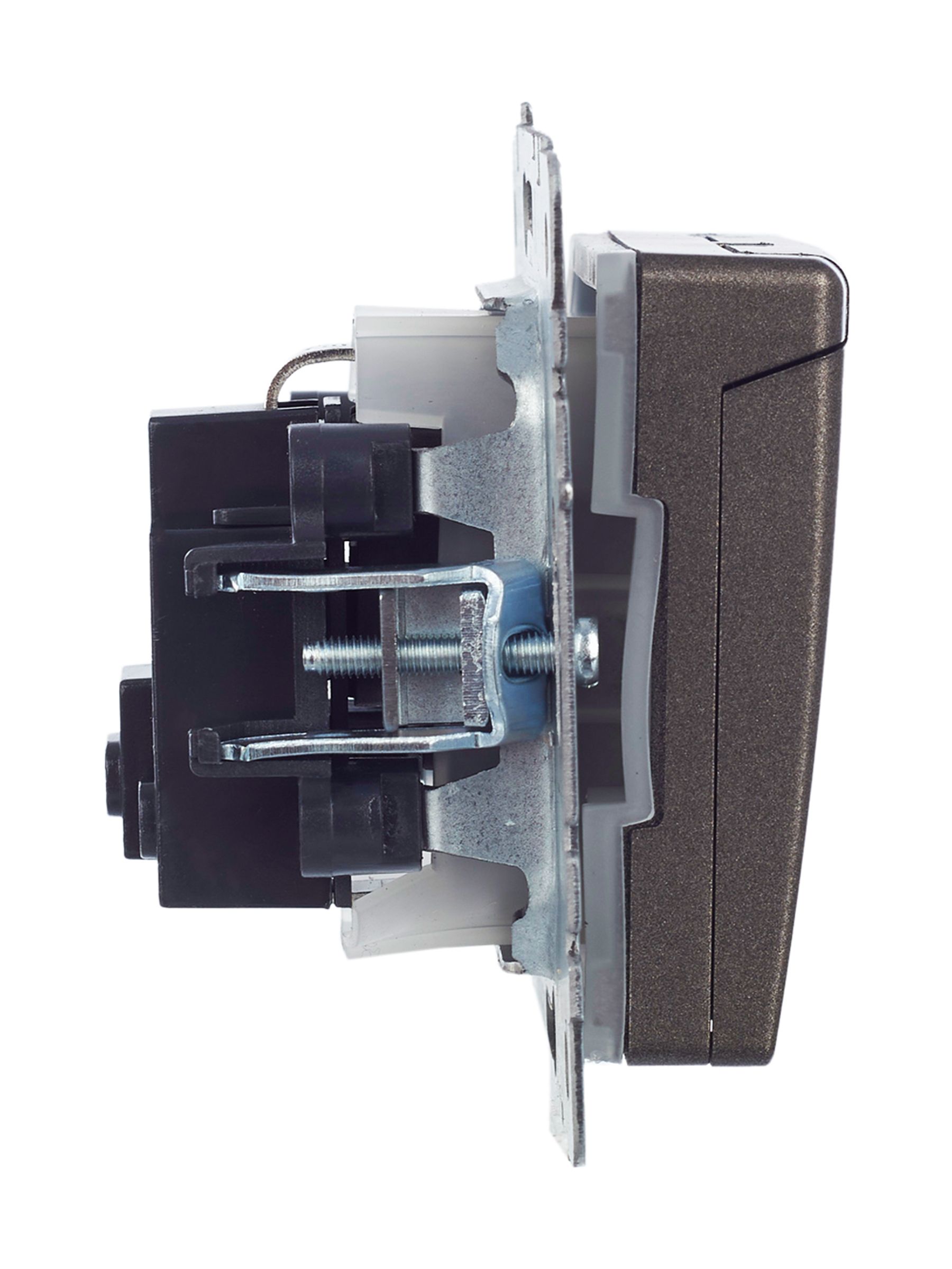 BRITE Розетка 1-местная с заземлением с защитными шторками и крышкой 16А IP44 РСбш10-3-44-БрТБ темная бронза IEK — фото