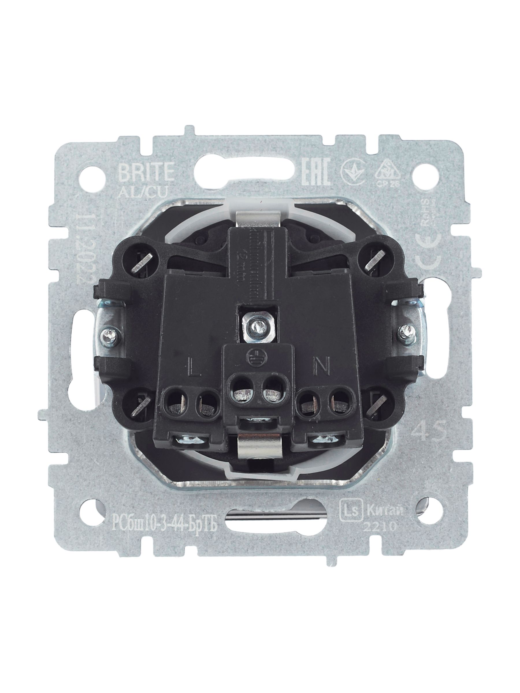 BRITE Розетка 1-местная с заземлением с защитными шторками и крышкой 16А IP44 РСбш10-3-44-БрТБ темная бронза IEK — фото