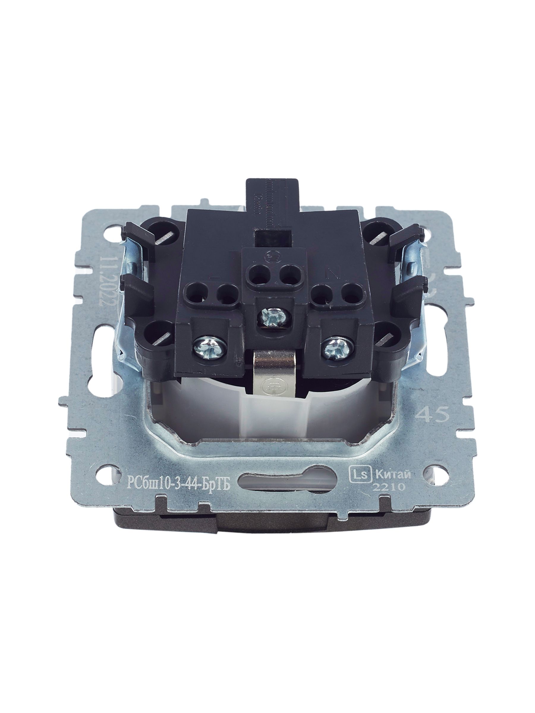 BRITE Розетка 1-местная с заземлением с защитными шторками и крышкой 16А IP44 РСбш10-3-44-БрТБ темная бронза IEK — фото