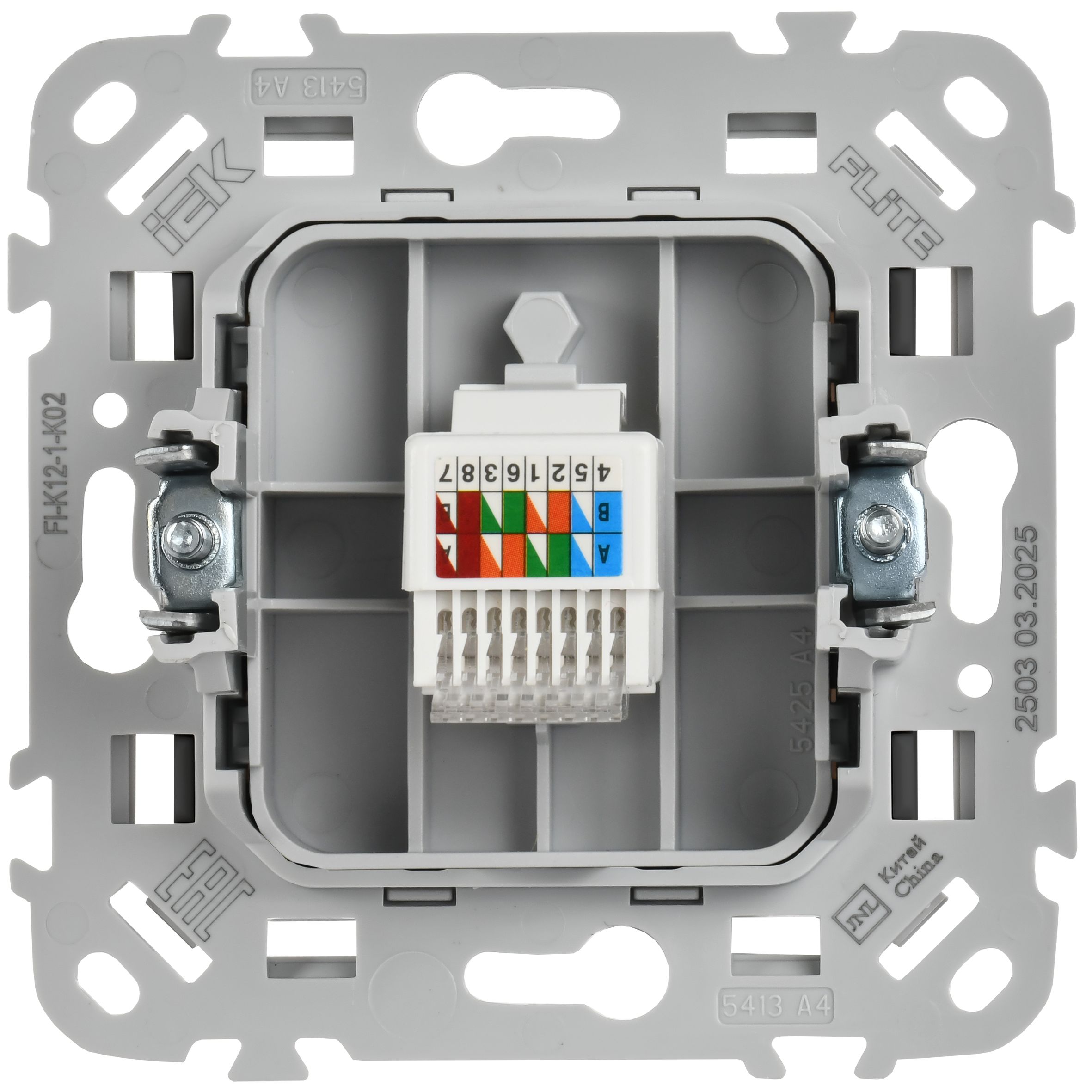 FLITE Розетка компьютерная RJ45 категория 5Е UTP РК5е-1-0-ФлЧ черный IEK — фото