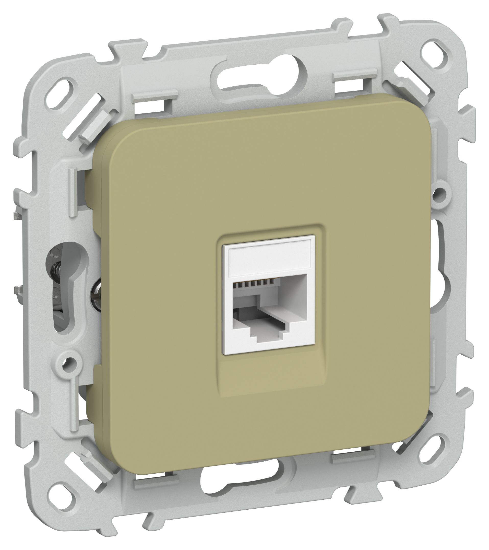 FLITE Розетка компьютерная RJ45 категория 5Е UTP РК5е-1-0-ФлО оливковый IEK — фото