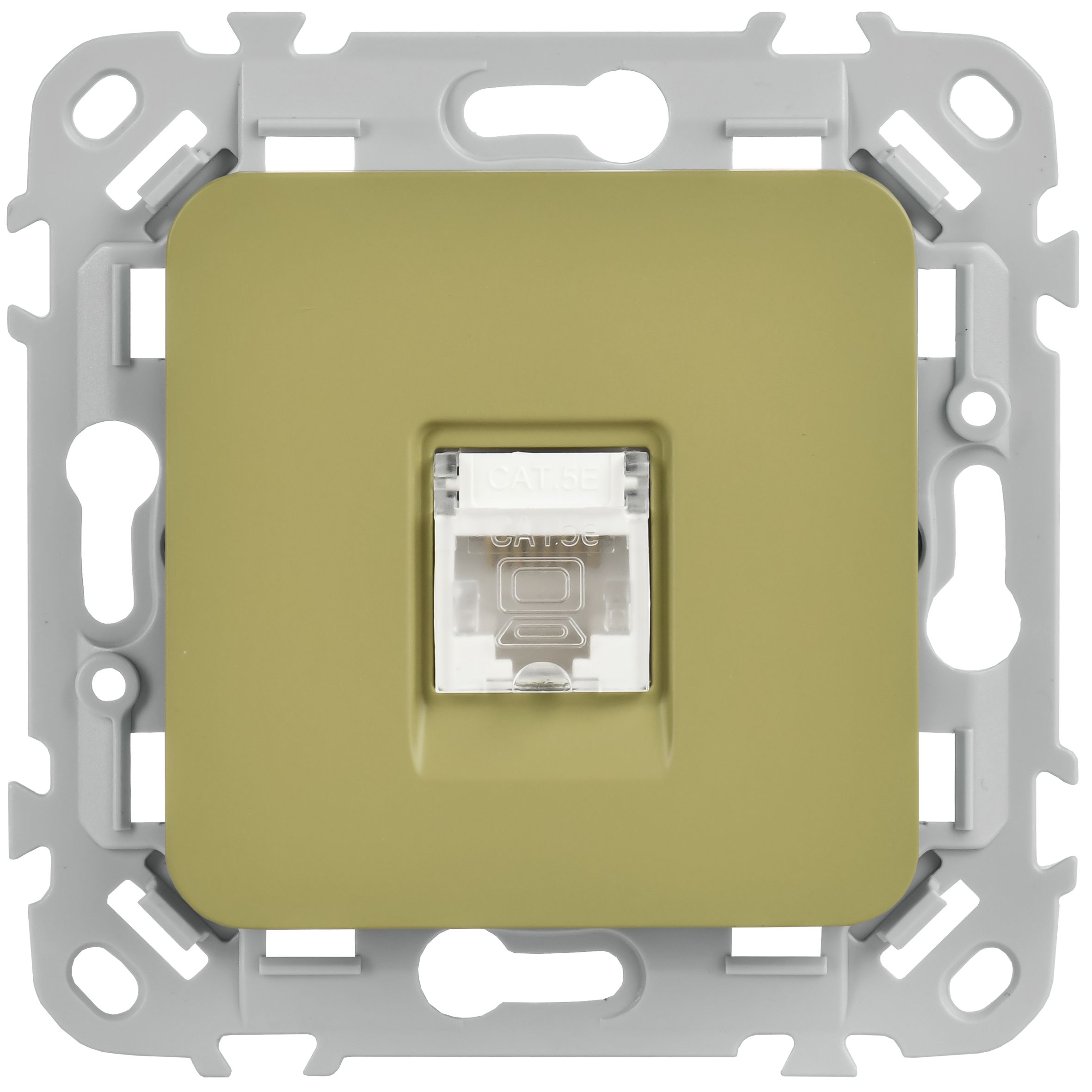 FLITE Розетка компьютерная RJ45 категория 5Е UTP РК5е-1-0-ФлО оливковый IEK — фото