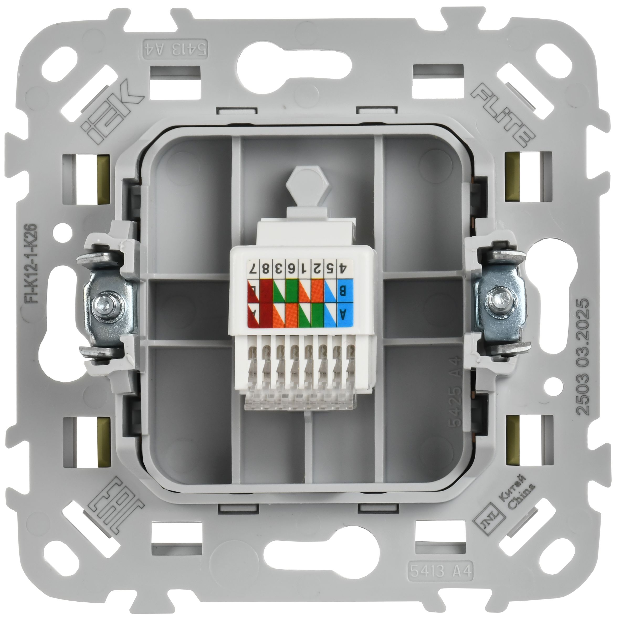 FLITE Розетка компьютерная RJ45 категория 5Е UTP РК5е-1-0-ФлО оливковый IEK — фото