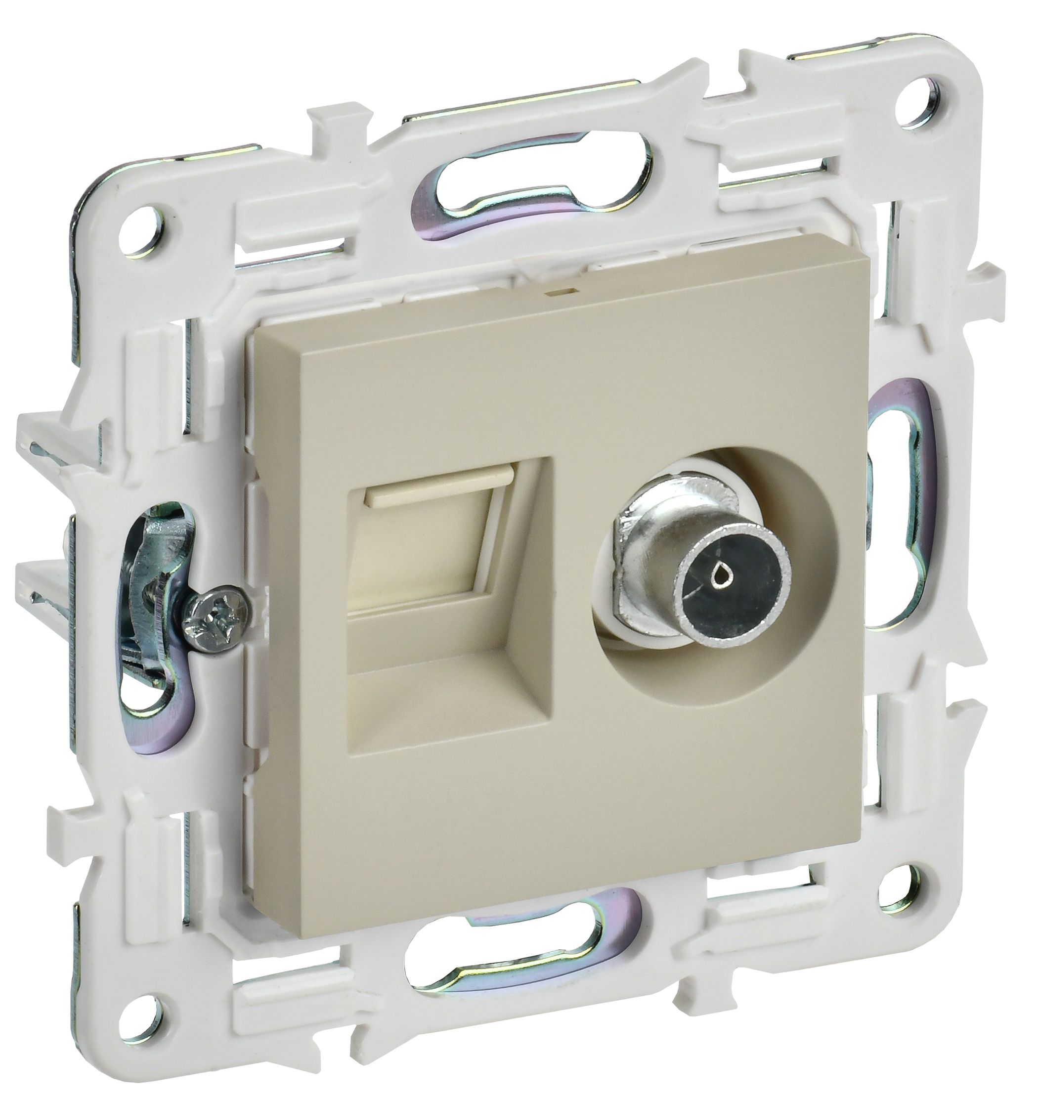 SKANDY Розетка двойная TV+RJ45 кат.5E SK-A14B бежевый IEK