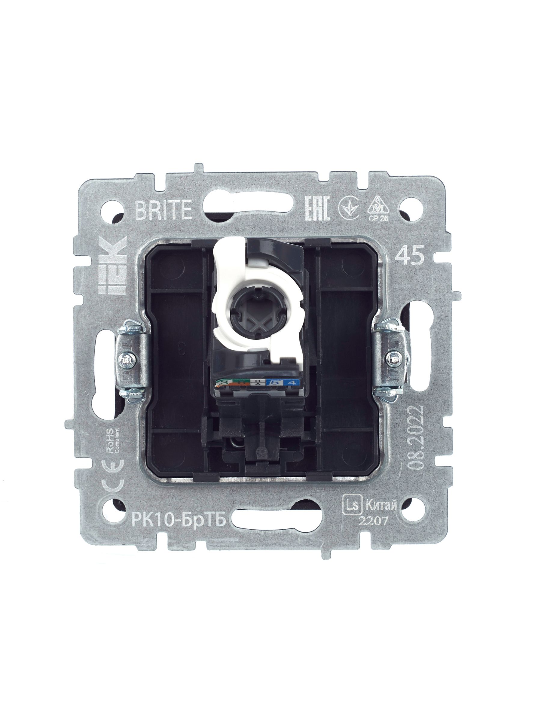 BRITE Розетка компьютерная RJ45 кат.5E РК10-БрТБ темная бронза IEK — фото