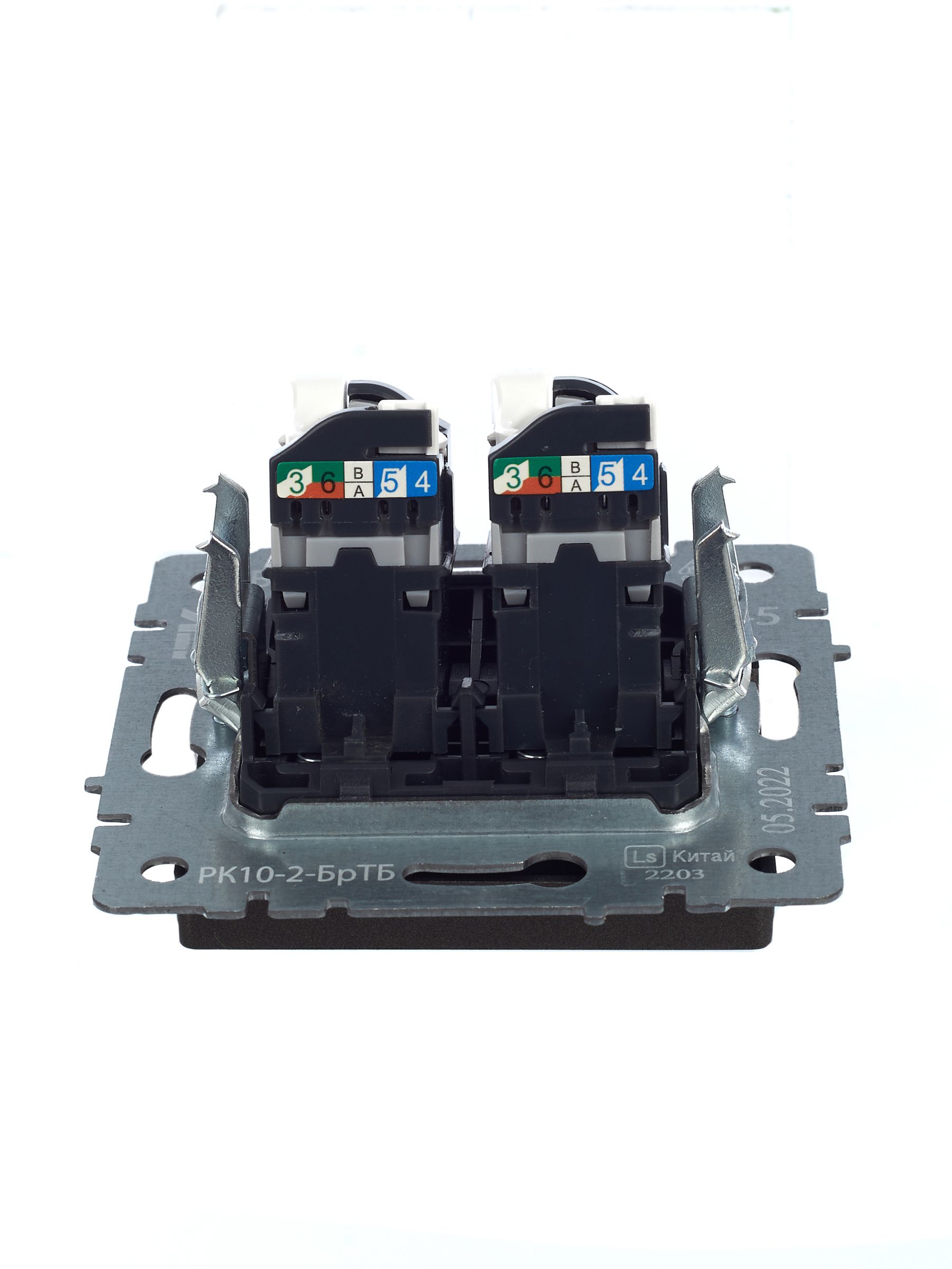 BRITE Розетка компьютерная двойная RJ45 кат.5E РК10-2-БрТБ темная бронза IEK — фото