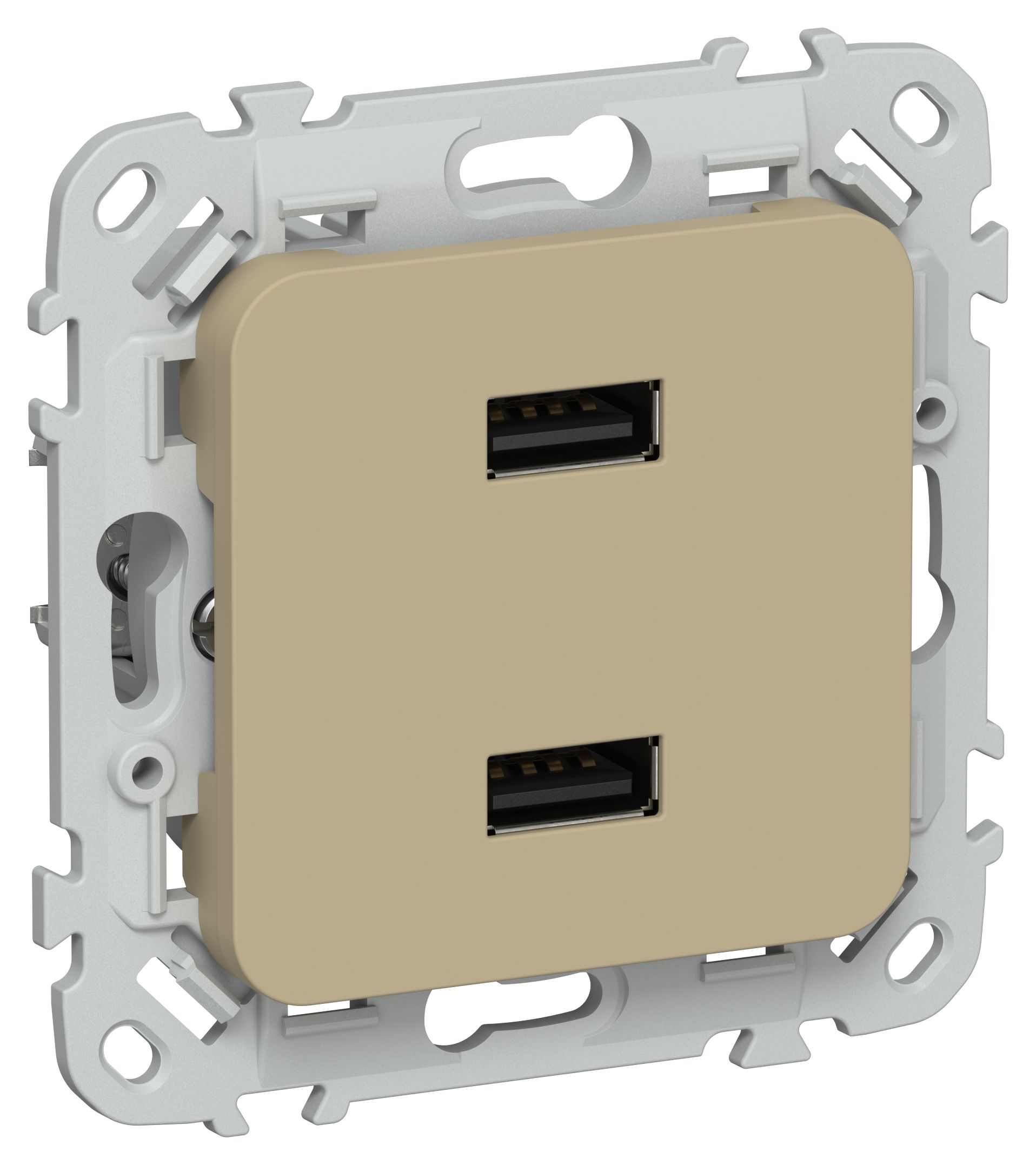 FLITE Розетка USB A+A 2,1А РЮ-2-ФлХ хаки IEK
