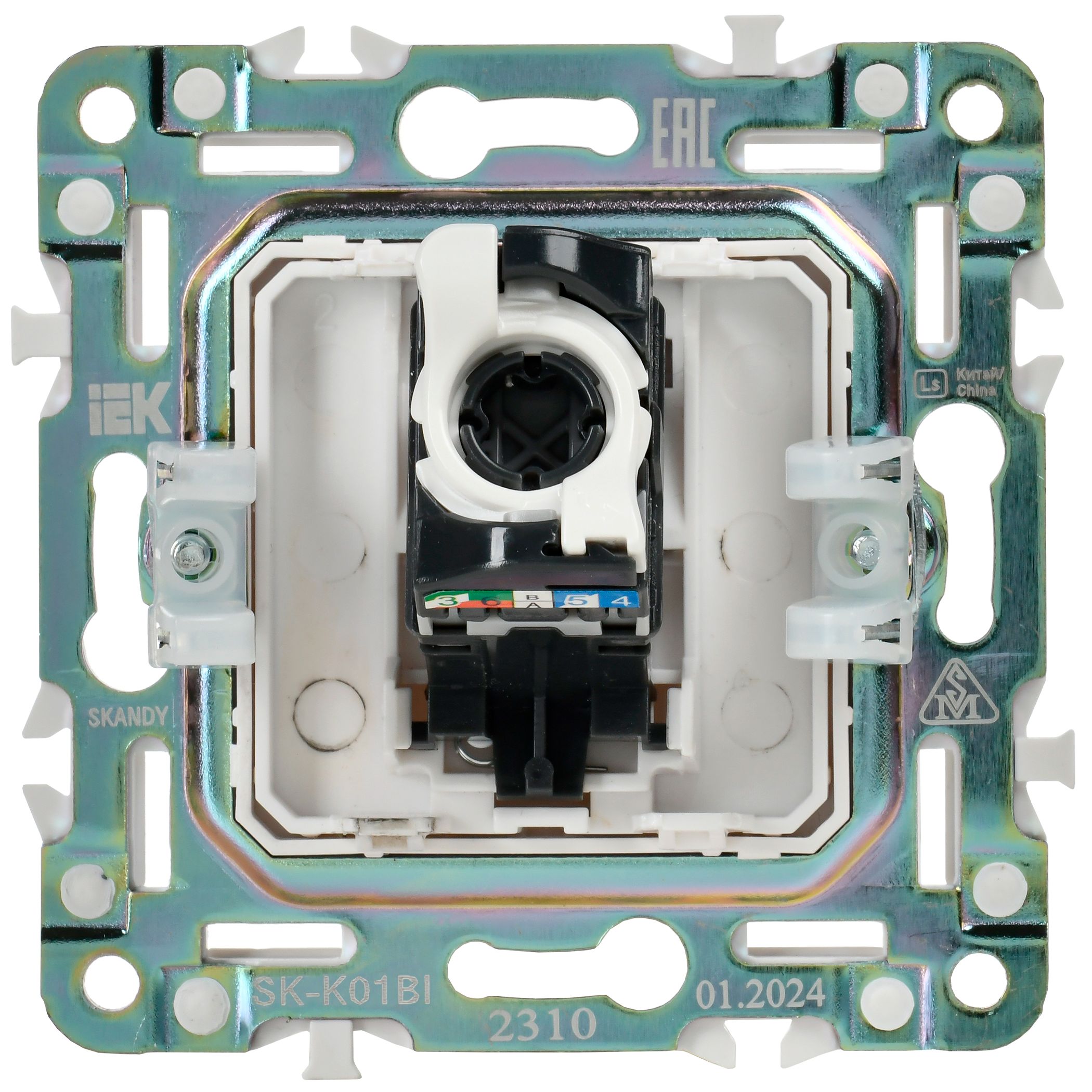 SKANDY Розетка компьютерная RJ45 кат.5E SK-K01Bl черный IEK — фото