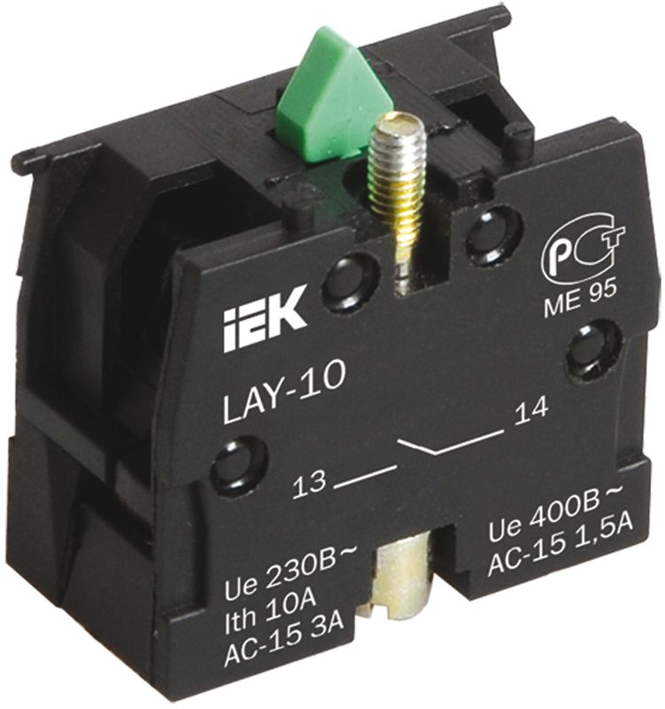 Контактный блок для светосигнальной арматуры 1NO LAY5 IEK