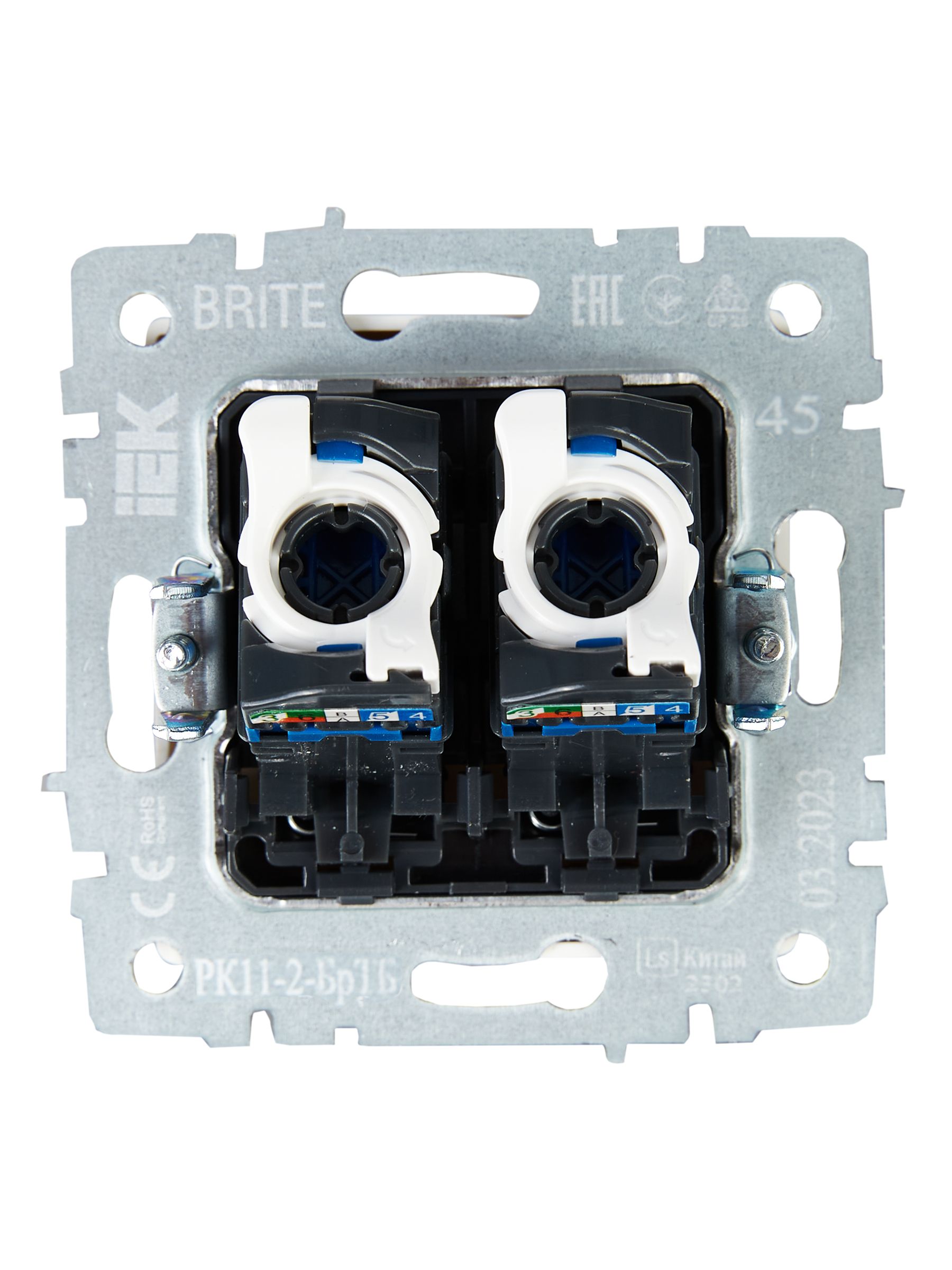 BRITE Розетка компьютерная двойная RJ45 кат.6 РК11-2-БрТБ темная бронза IEK — фото