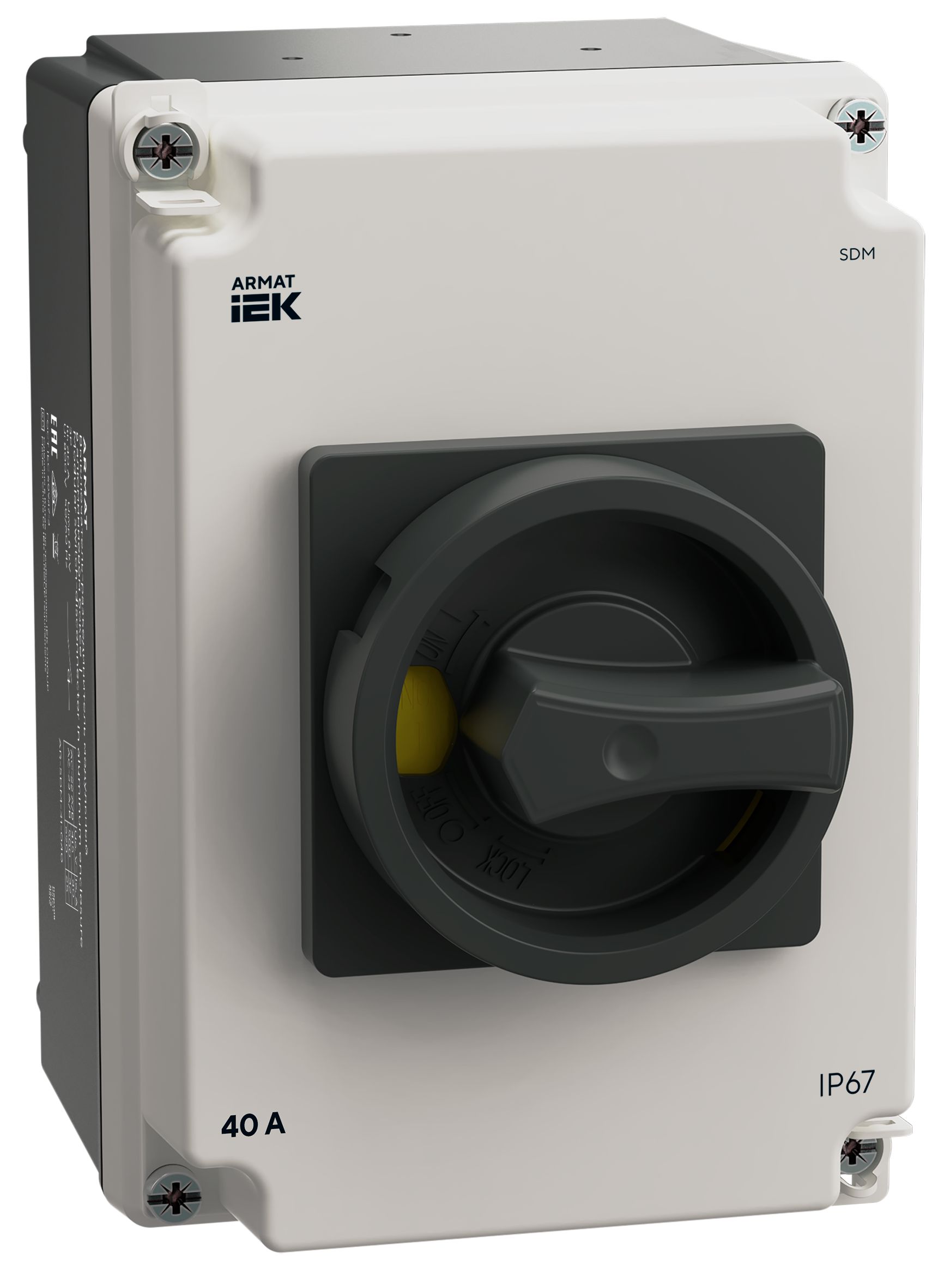 ARMAT Выключатель-разъединитель SDM 3P 40А в алюминиевомом боксе IP67 IEK