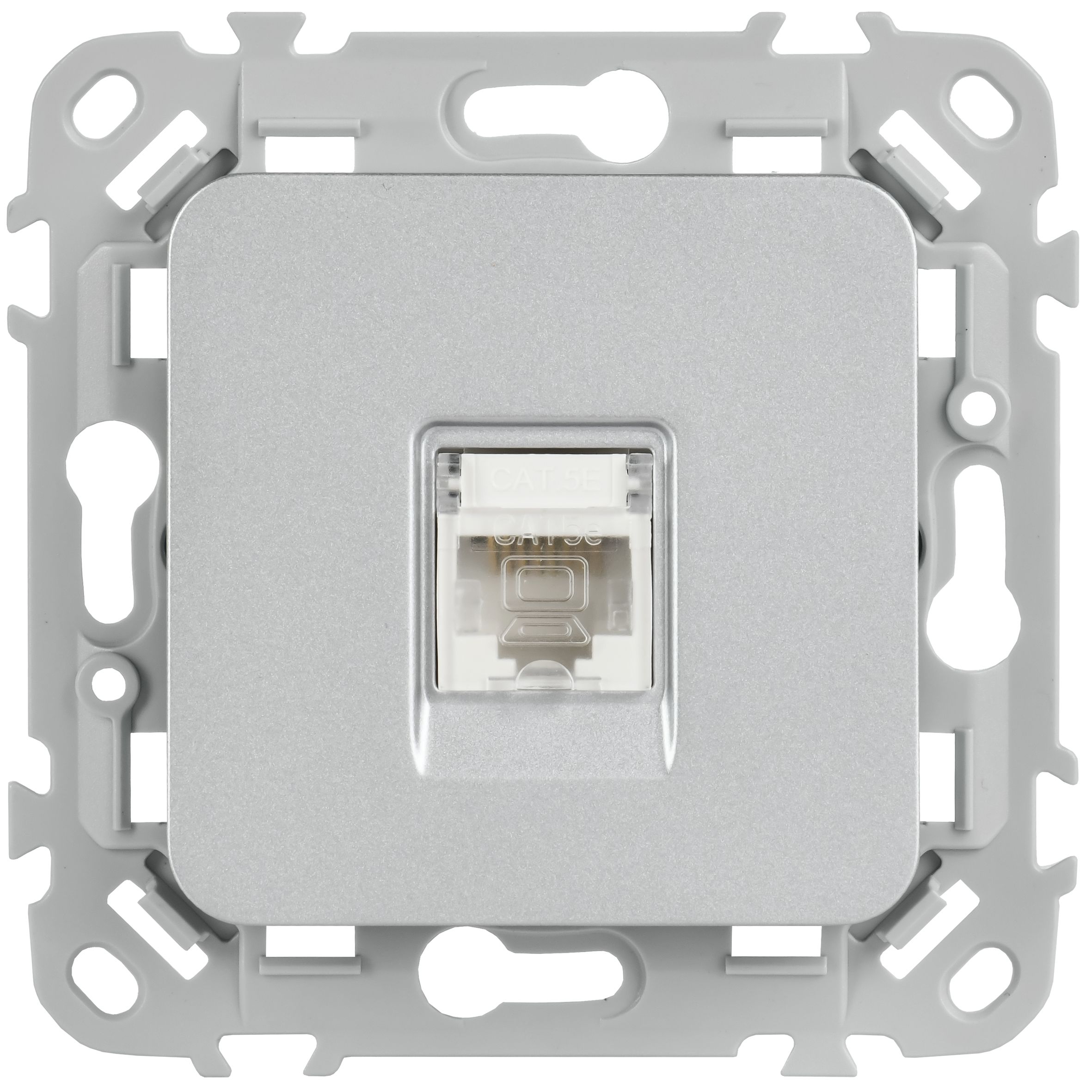 FLITE Розетка компьютерная RJ45 категория 5Е UTP РК5е-1-0-ФлА алюминий IEK — фото