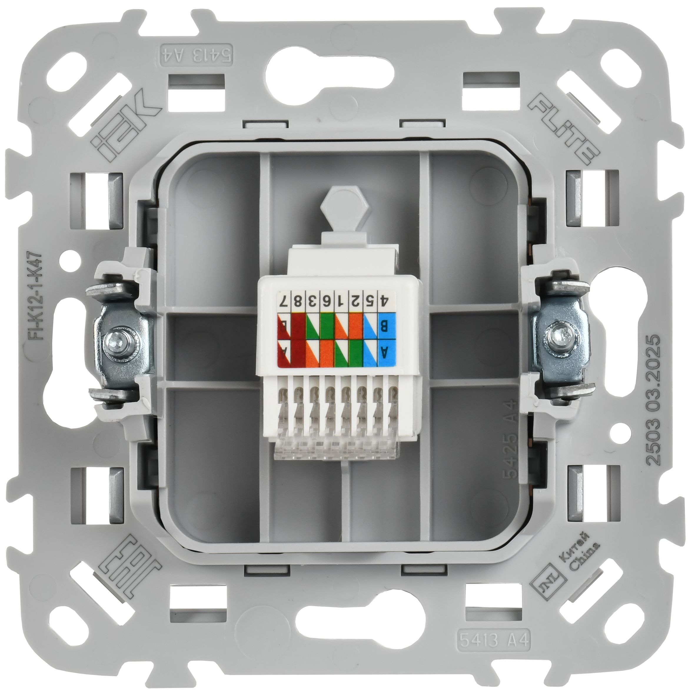 FLITE Розетка компьютерная RJ45 категория 5Е UTP РК5е-1-0-ФлА алюминий IEK — фото