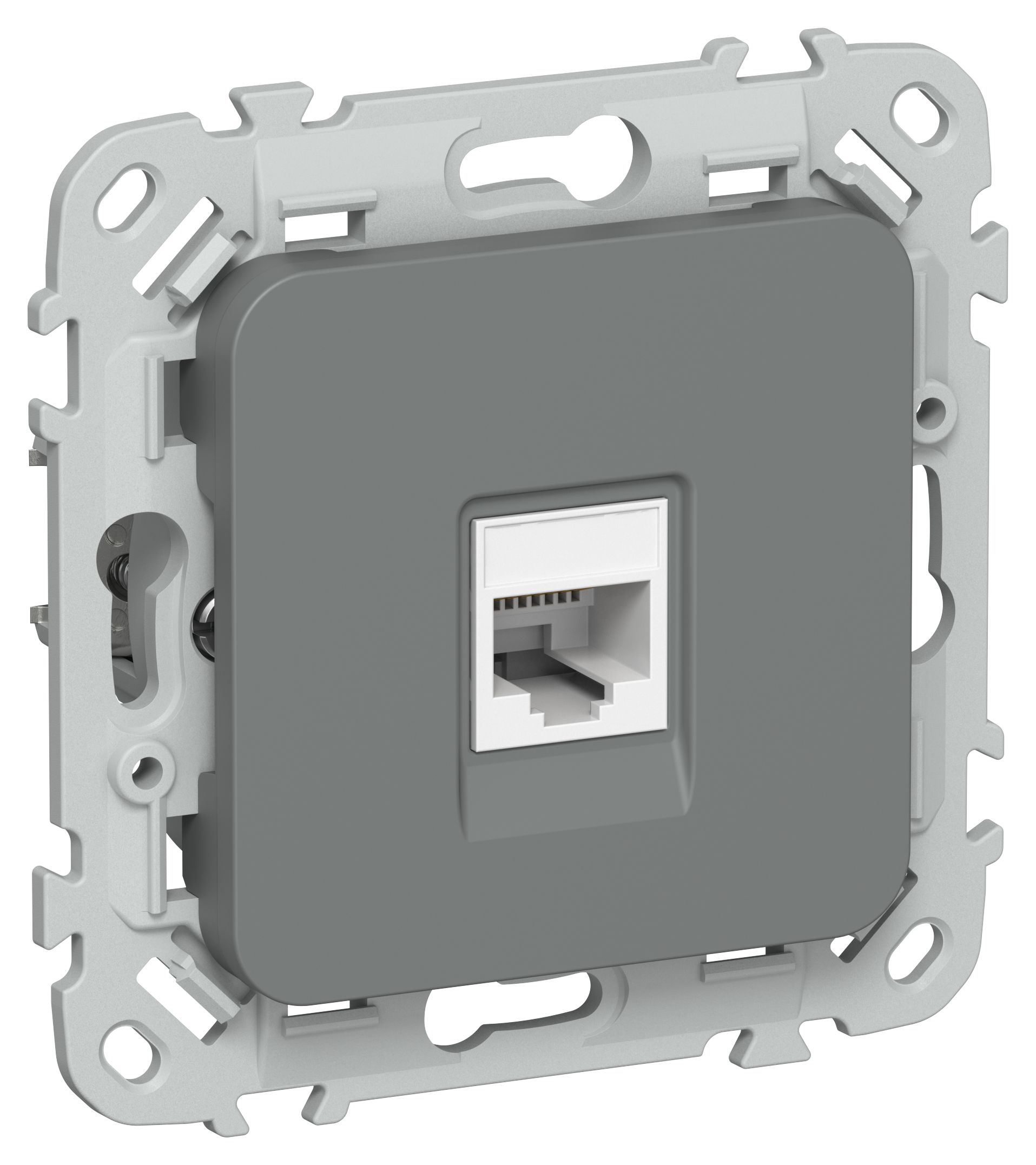 FLITE Розетка компьютерная RJ45 категория 5Е UTP РК5е-1-0-ФлМА мокрый асфальт IEK