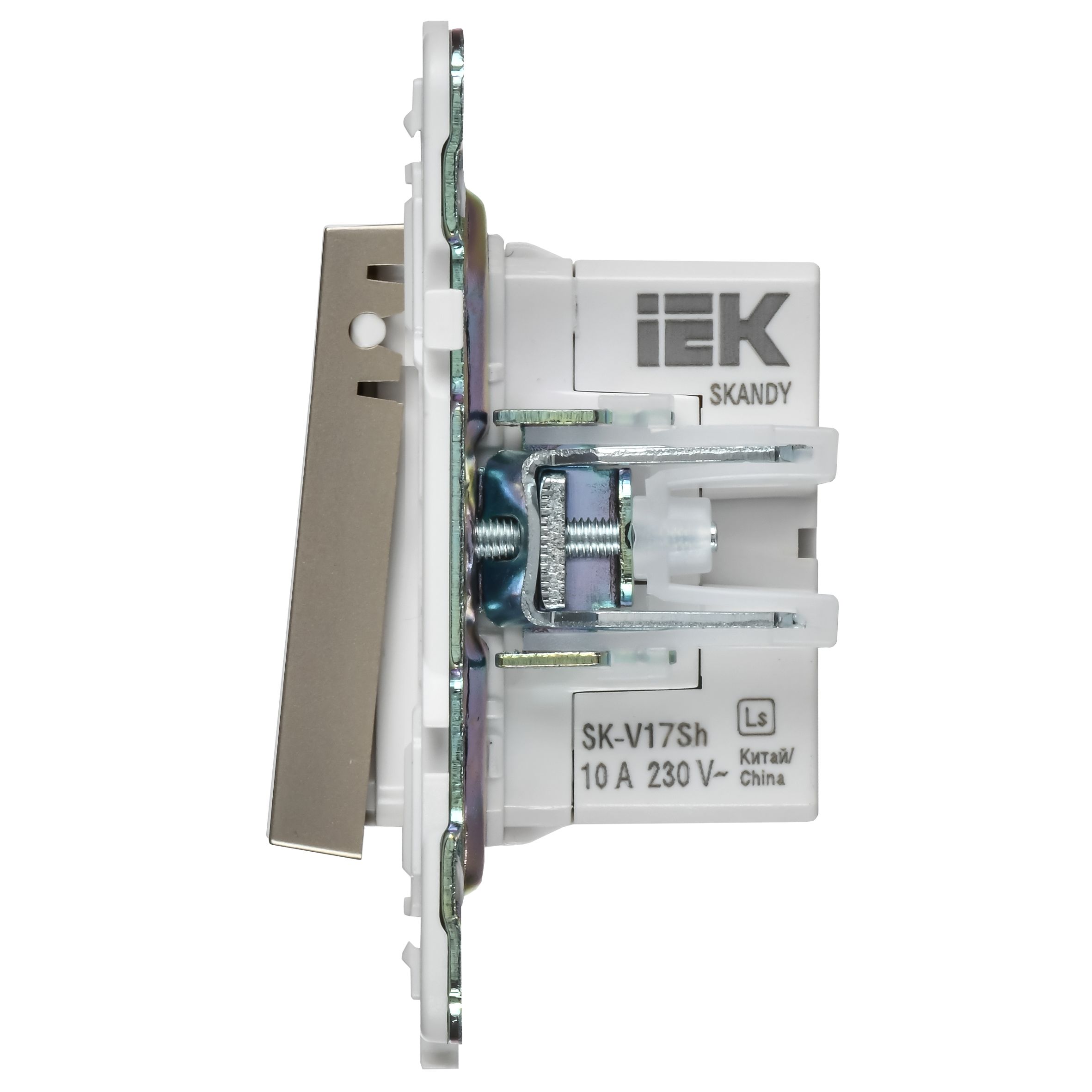 SKANDY Кнопка звонка с индикацией для отелей 10А SK-V17Sh шампань IEK — фото