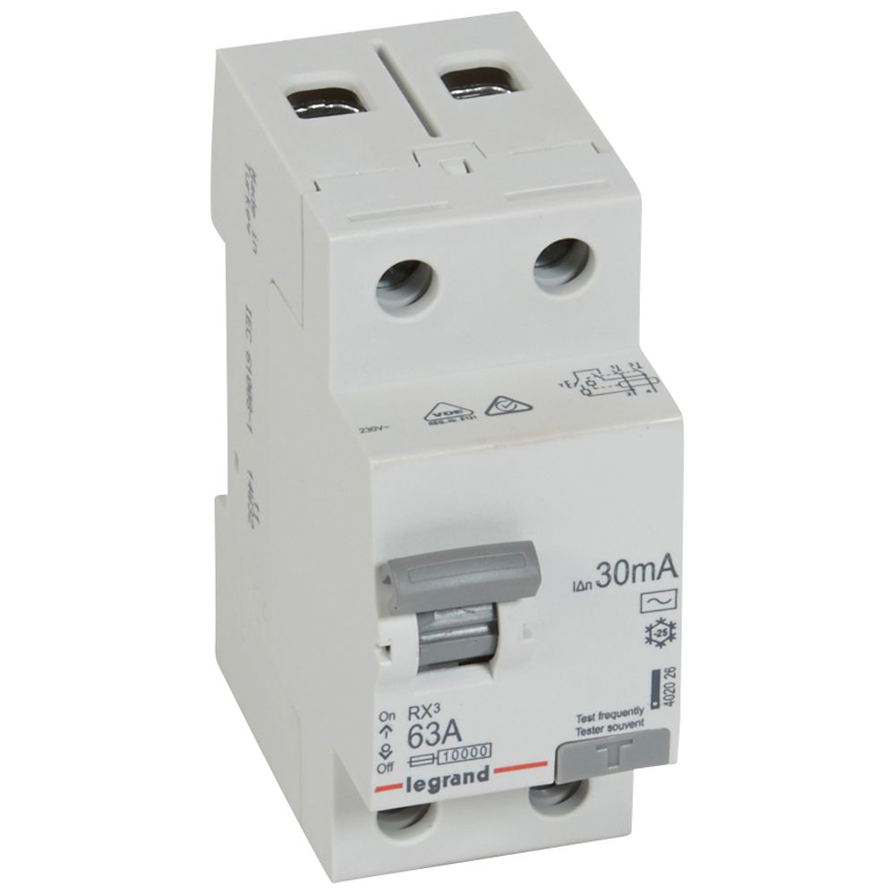 RX3 ВДТ 30мА 63А 2П AC LEGRAND