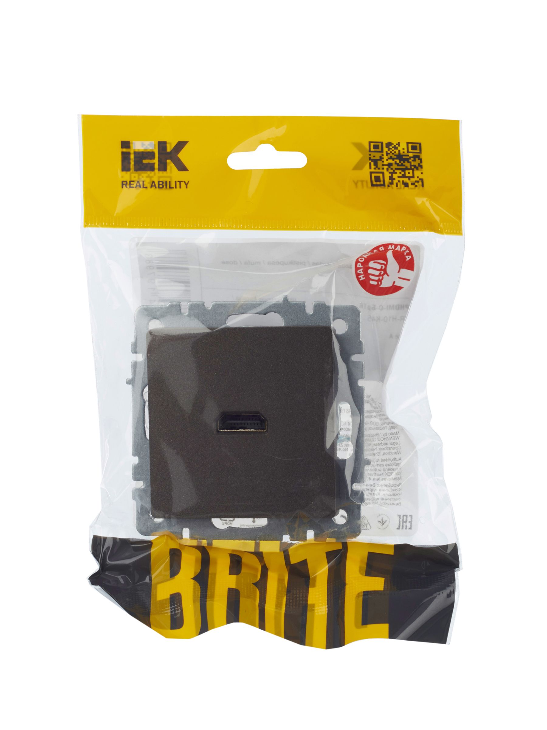 BRITE Розетка HDMI РHDMI-0-БрТБ темная бронза IEK — фото
