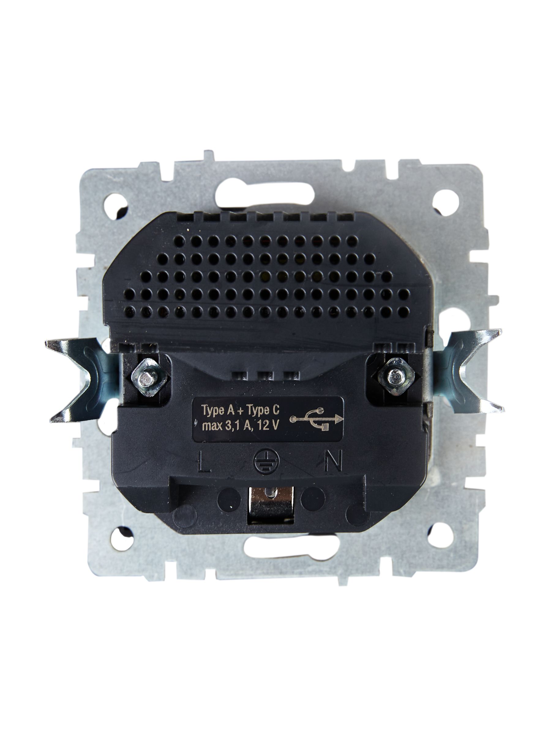 BRITE Розетка 1-местная с заземлением с защитными шторками 16А с USB A+C 18Вт РЮш11-1-БрТБ темная бронза IEK — фото