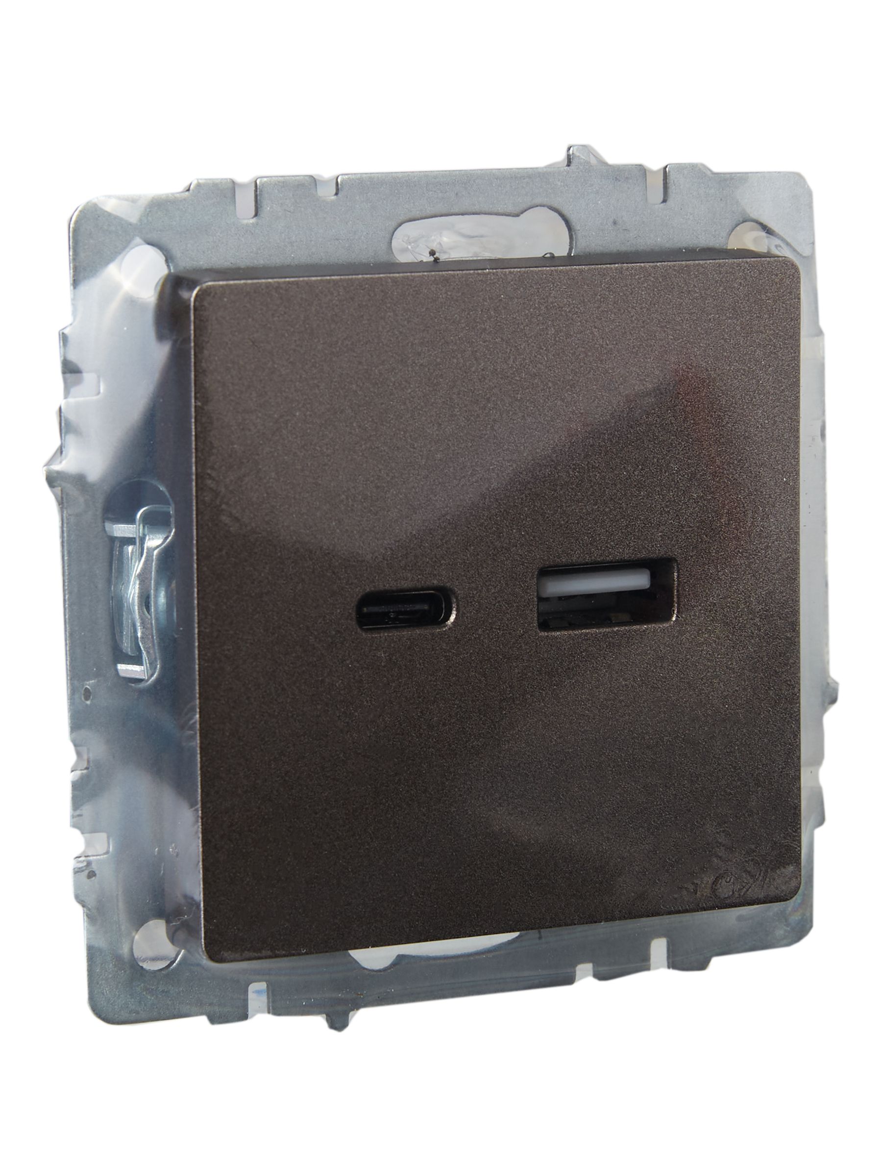 BRITE Розетка USB A+C 18Вт РЮ11-1-БрТБ темная бронза IEK — фото