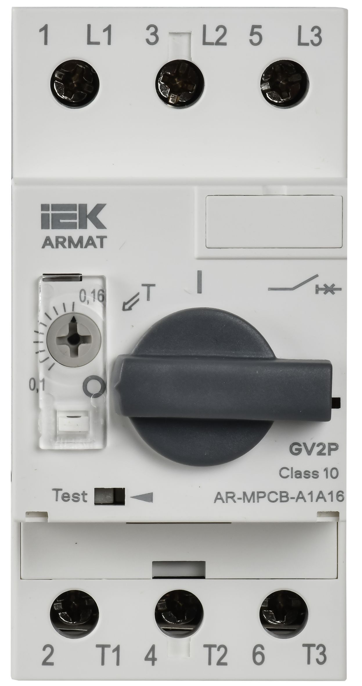 ARMAT Автоматический выключатель защиты двигателя A1 GV2P 0,1-0,16А IEK — фото