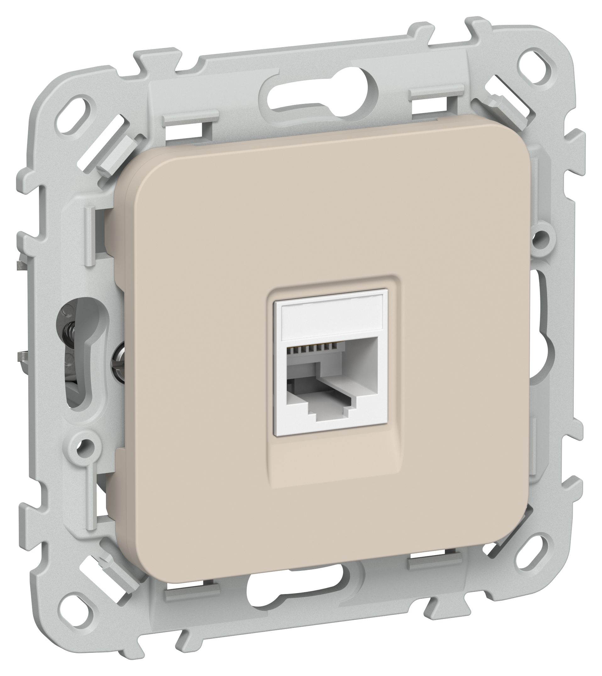 FLITE Розетка компьютерная RJ45 категория 5Е UTP РК5е-1-0-ФлЛ льняной IEK — фото