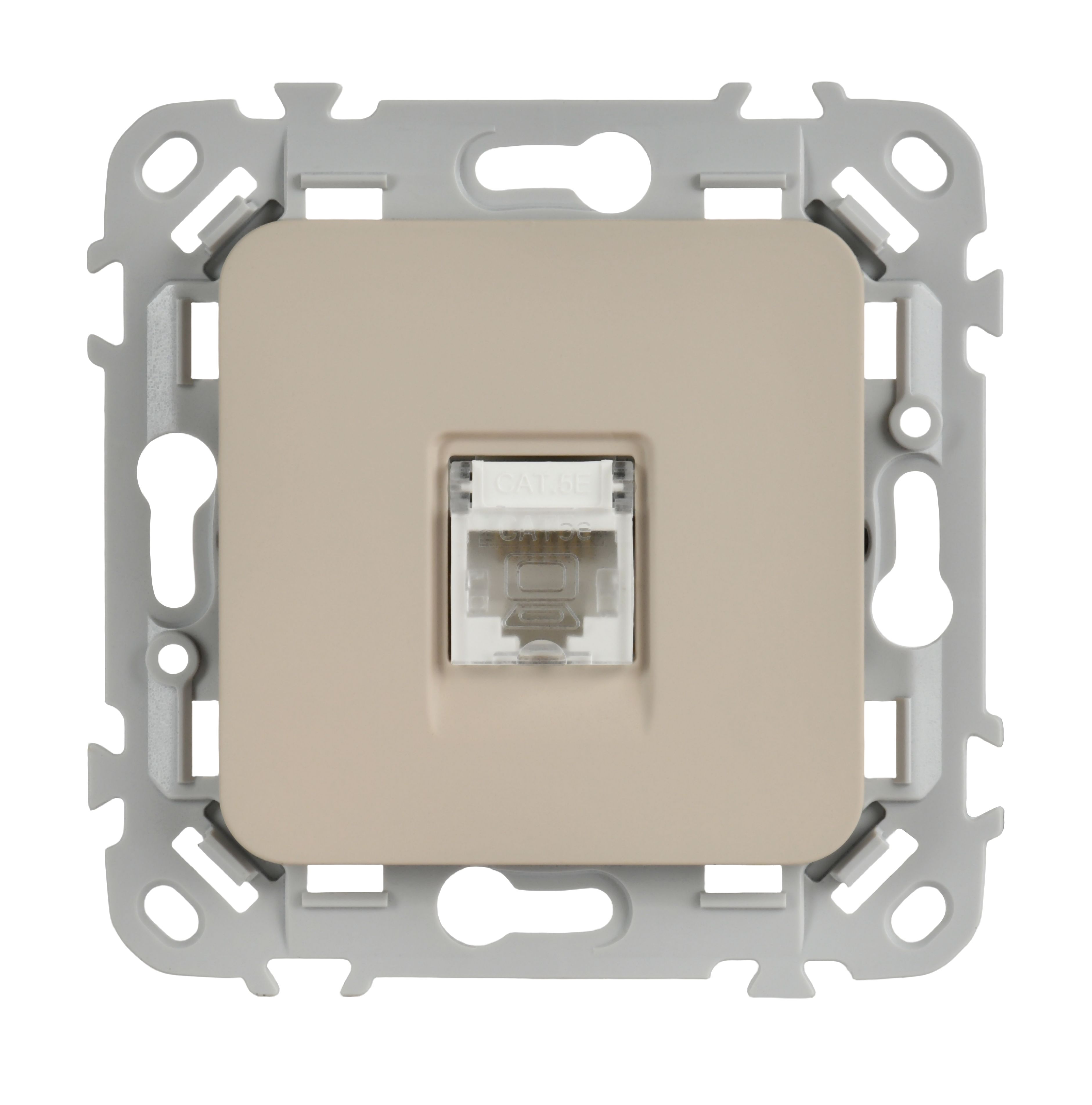 FLITE Розетка компьютерная RJ45 категория 5Е UTP РК5е-1-0-ФлЛ льняной IEK — фото