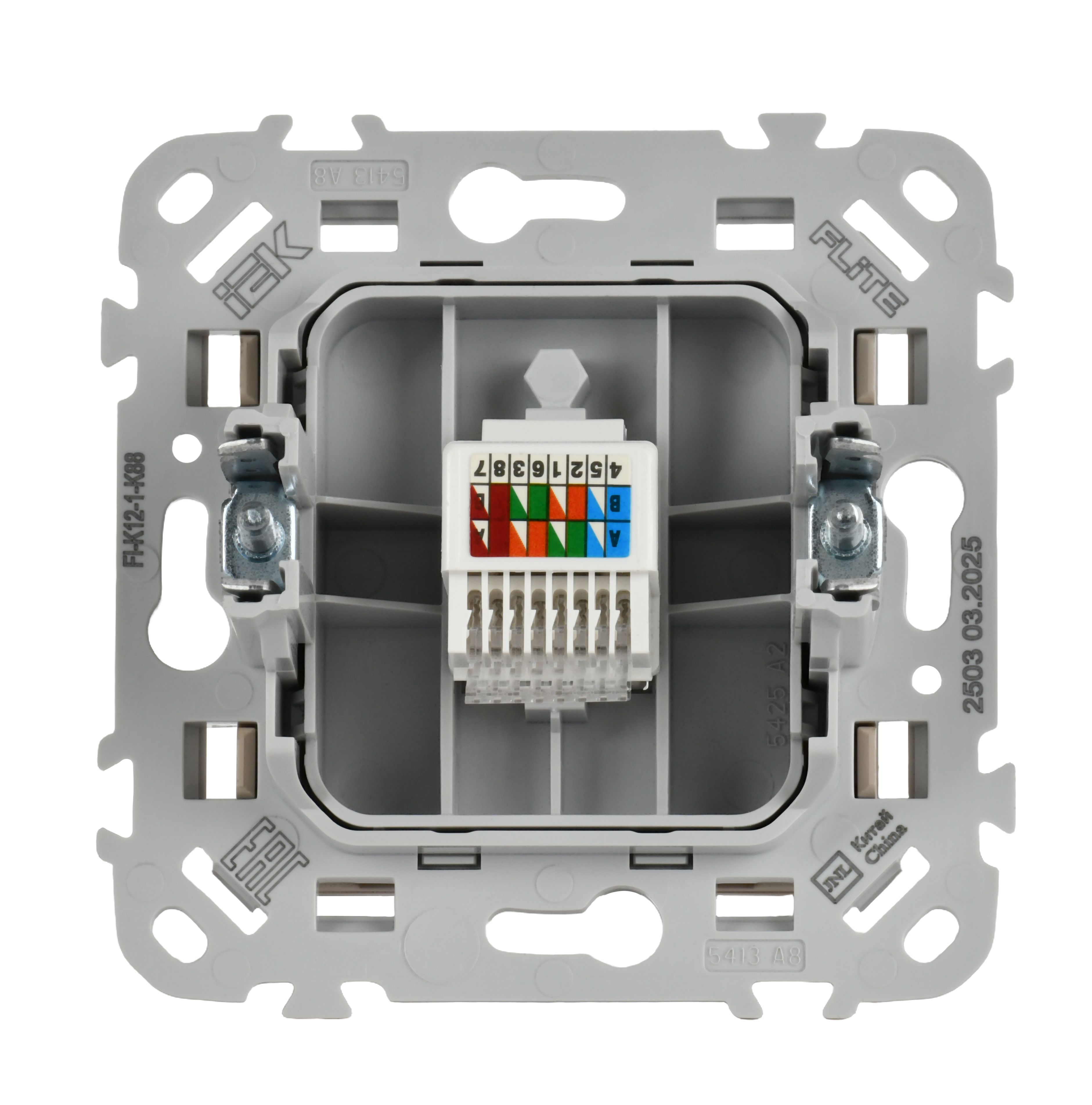FLITE Розетка компьютерная RJ45 категория 5Е UTP РК5е-1-0-ФлЛ льняной IEK — фото