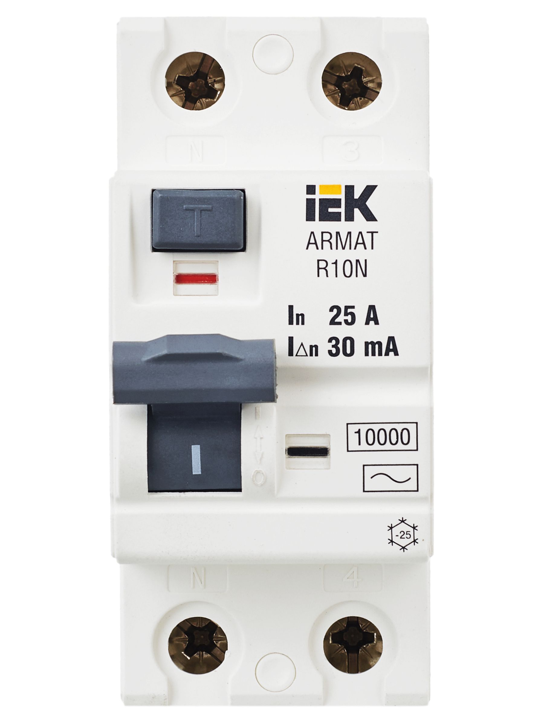 ARMAT Выключатель дифференциального тока R10N 2P 25А 30мА тип AC IEK — фото