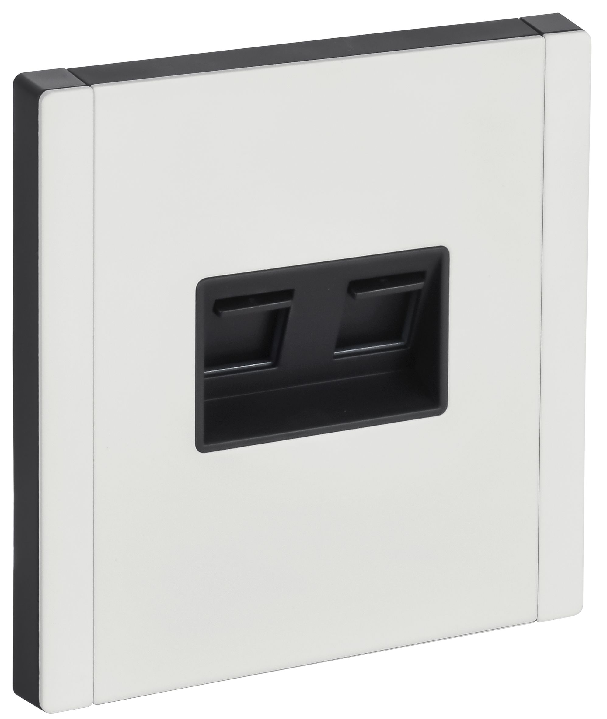 FORTE&PIANO Розетка двойная RJ11+RJ45 кат.5E FP235M металл белый IEK — фото