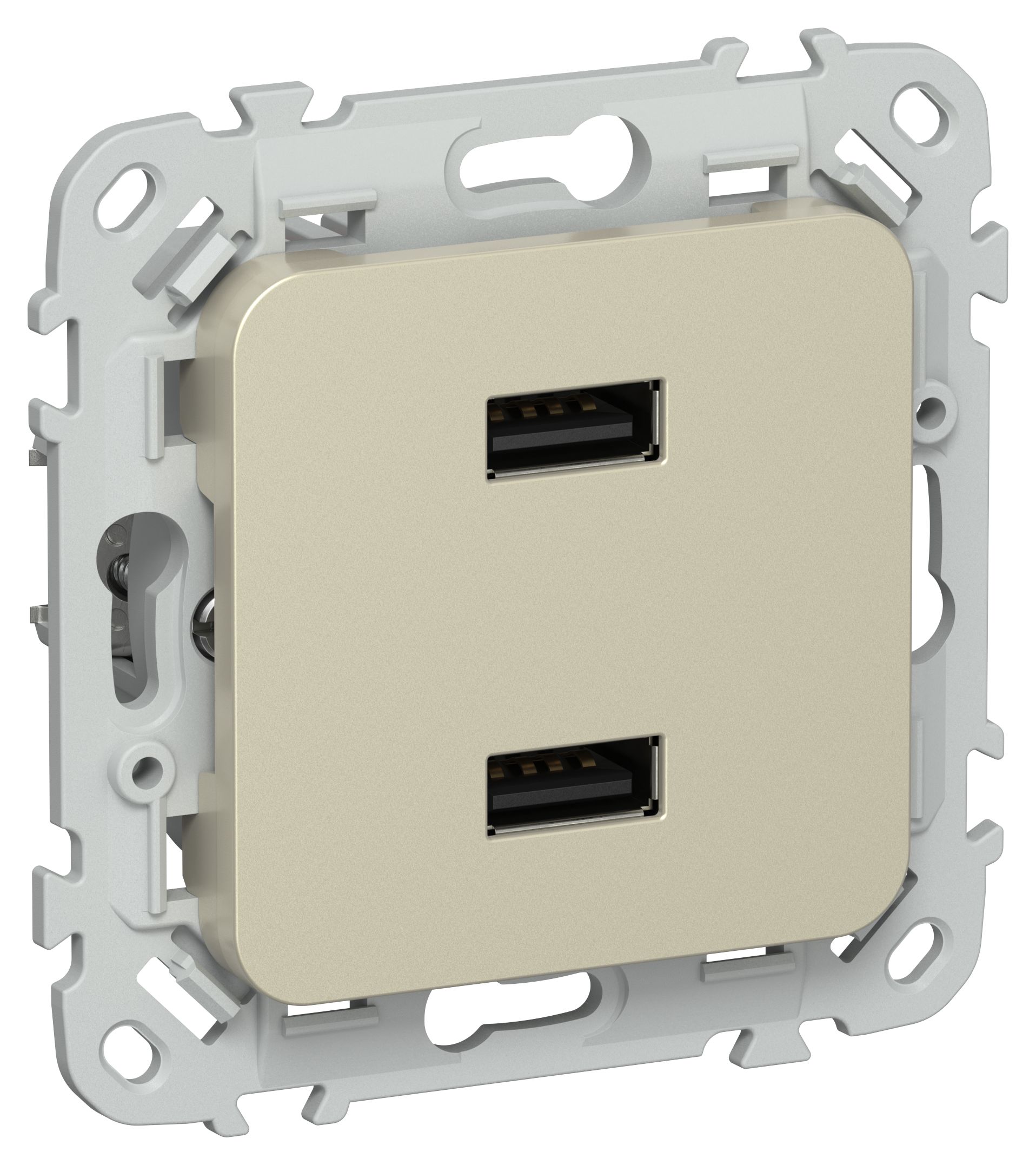 FLITE Розетка USB A+A 2,1А РЮ-2-ФлШ шампань IEK
