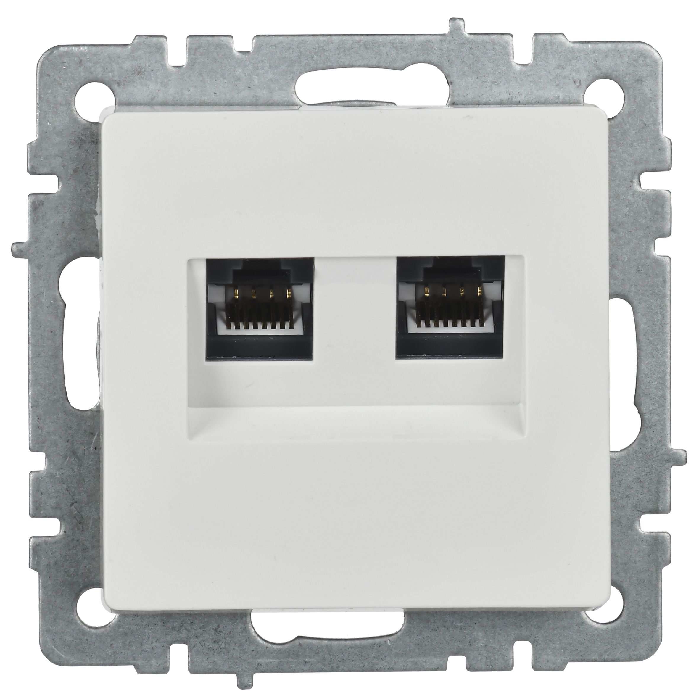 BRITE Розетка двойная RJ11+RJ45 кат.5E РК/Т12-БрБ белый IEK — фото