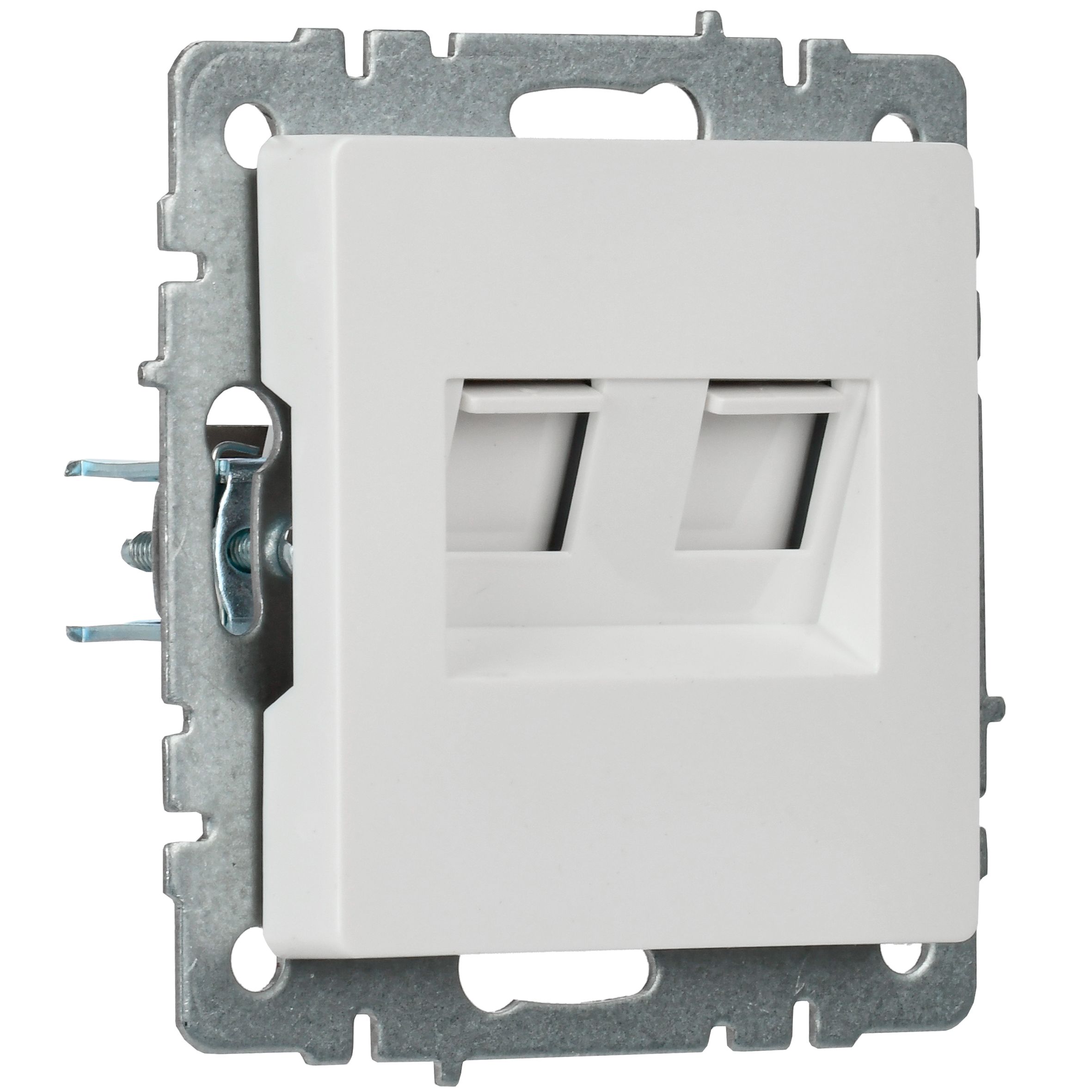 BRITE Розетка двойная RJ11+RJ45 кат.5E РК/Т12-БрБ белый IEK — фото