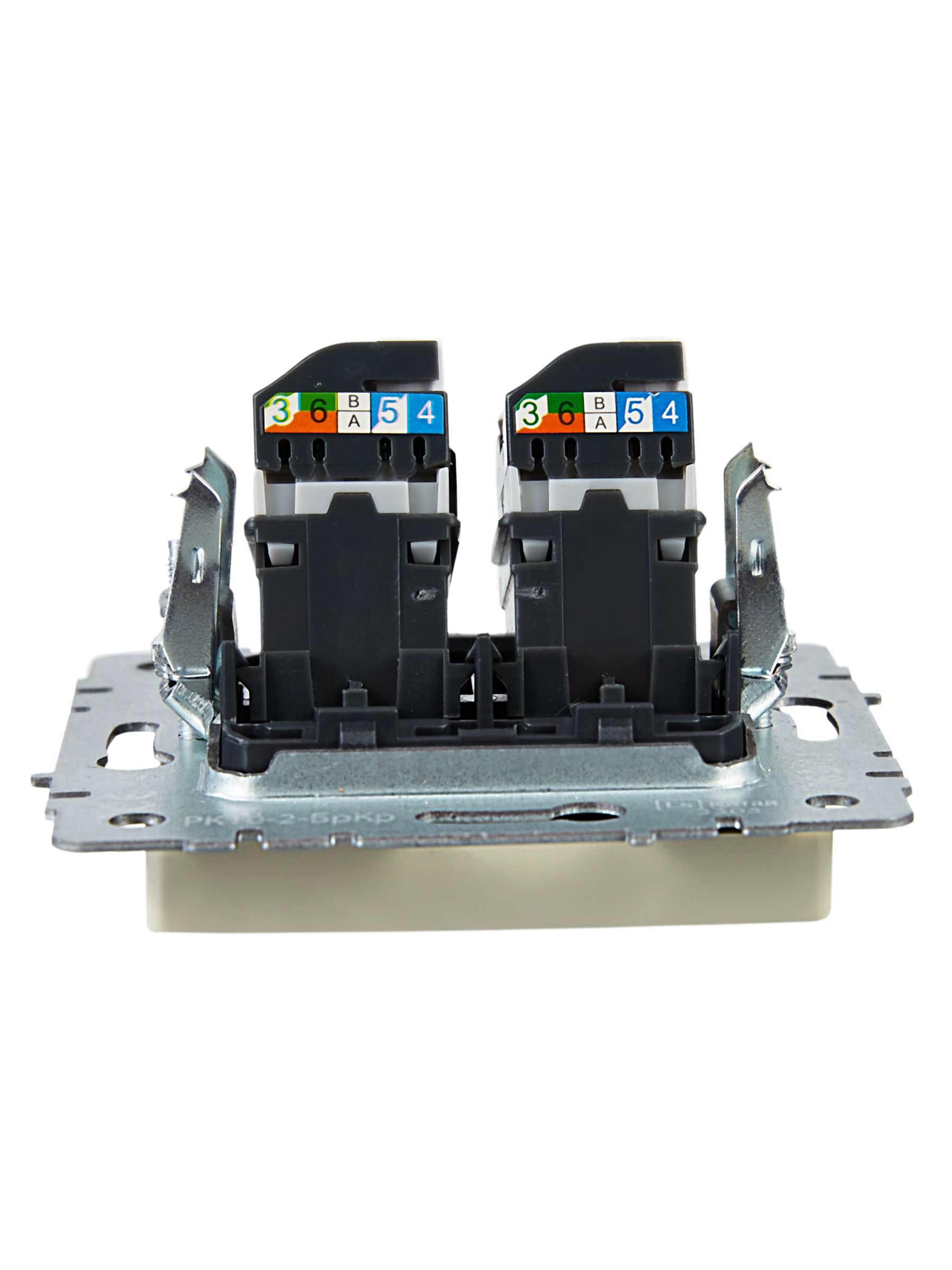 BRITE Розетка компьютерная двойная RJ45 кат.5E РК10-2-БрКр бежевый IEK — фото