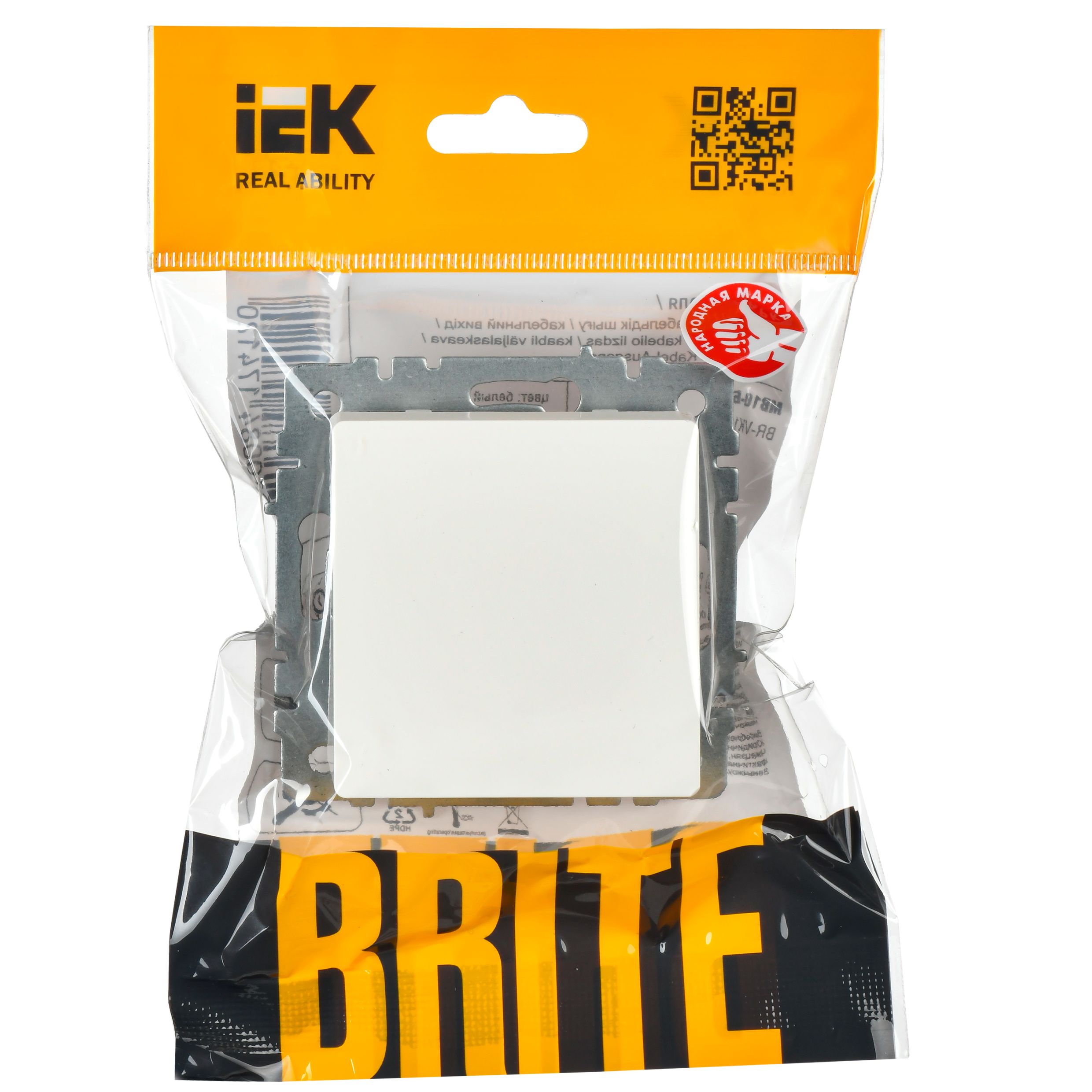 BRITE Выключатель 1-клавишный 10А ВС10-1-0-БрБ белый IEK — фото