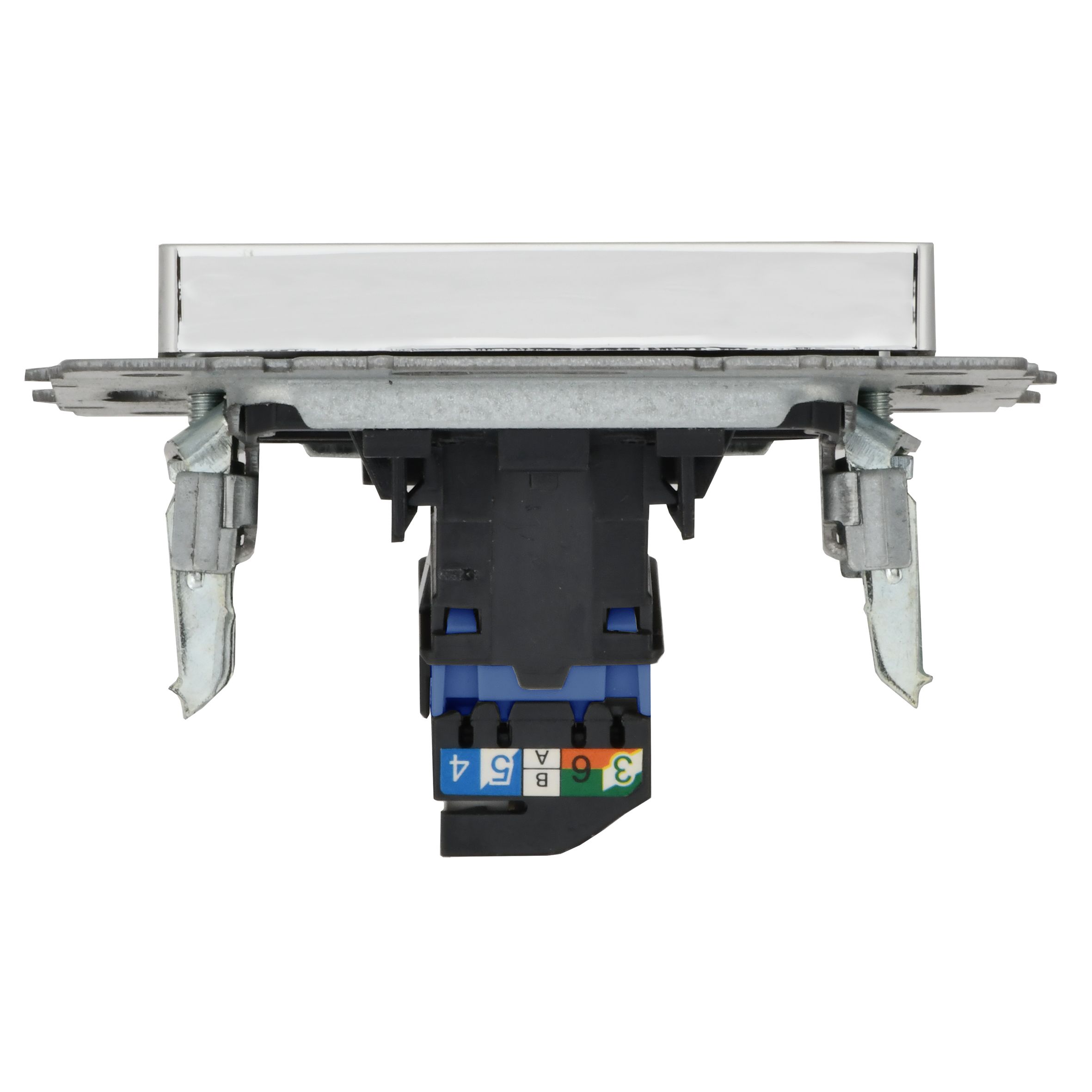 BRITE Розетка компьютерная RJ45 кат.6 РК11-БрГН металл хром/никель IEK — фото