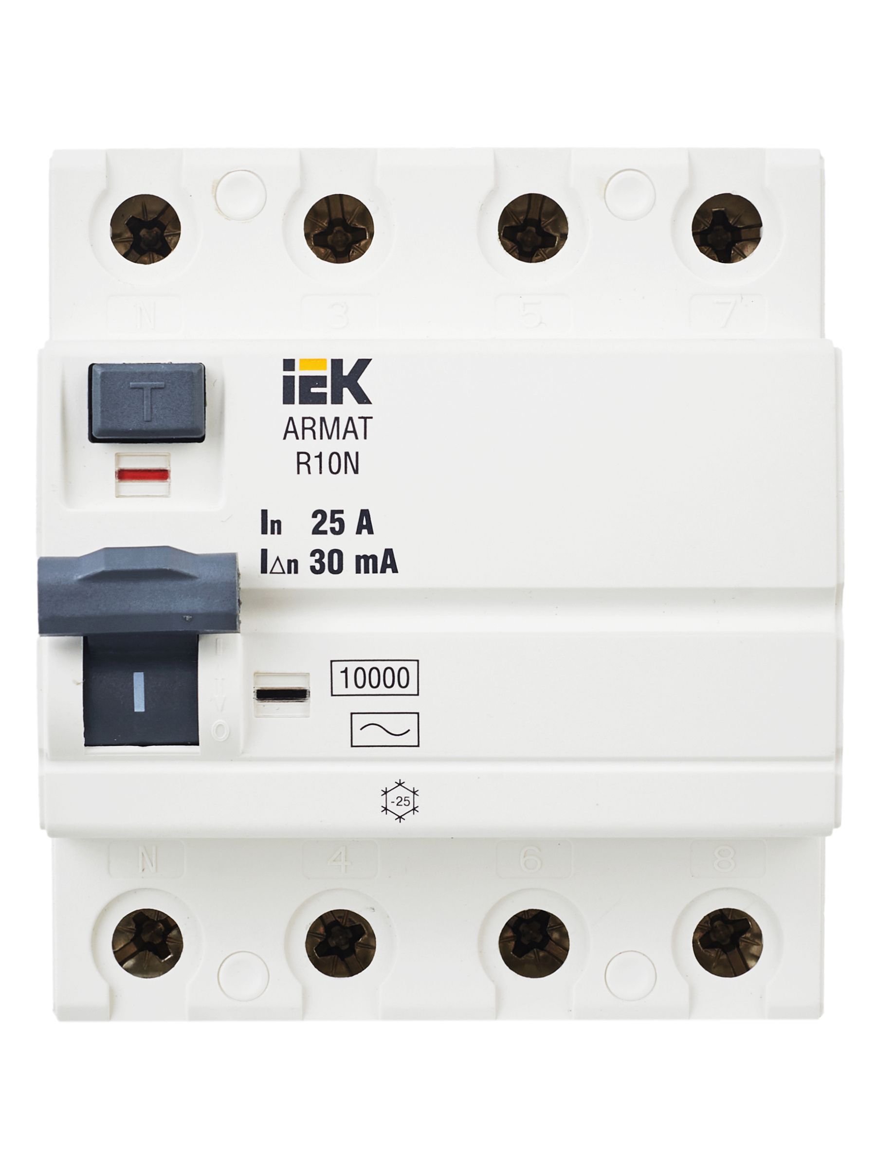 ARMAT Выключатель дифференциального тока R10N 4P 25А 30мА тип AC IEK — фото