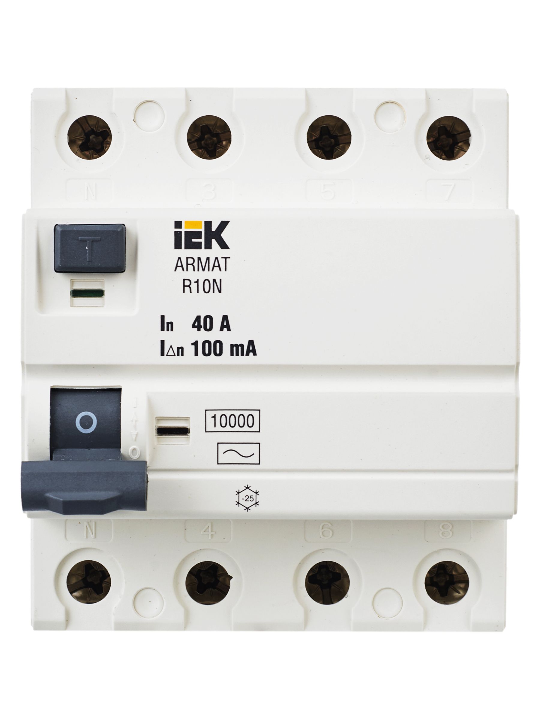 ARMAT Выключатель дифференциального тока R10N 4P 40А 100мА тип AC IEK — фото