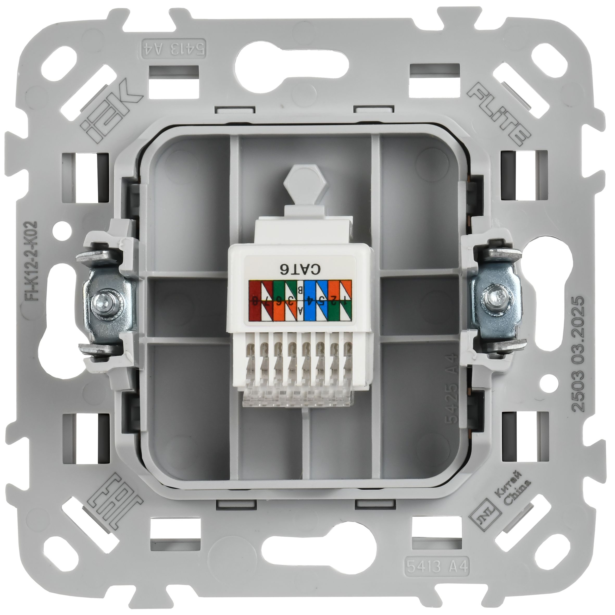 FLITE Розетка компьютерная RJ45 категория 6 UTP РК6-1-0-ФлЧ черный IEK — фото