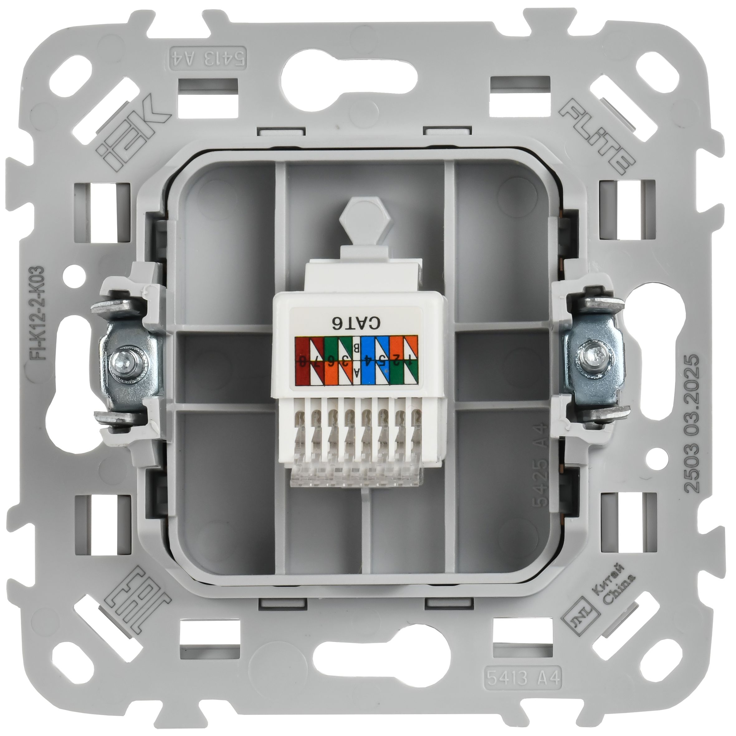FLITE Розетка компьютерная RJ45 категория 6 UTP РК6-1-0-ФлС серый IEK — фото