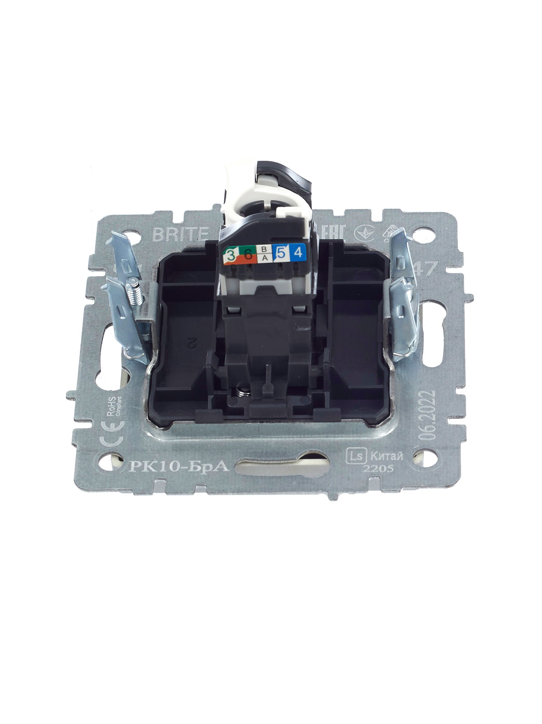 BRITE Розетка компьютерная RJ45 кат.5E РК10-БрА алюминий IEK — фото