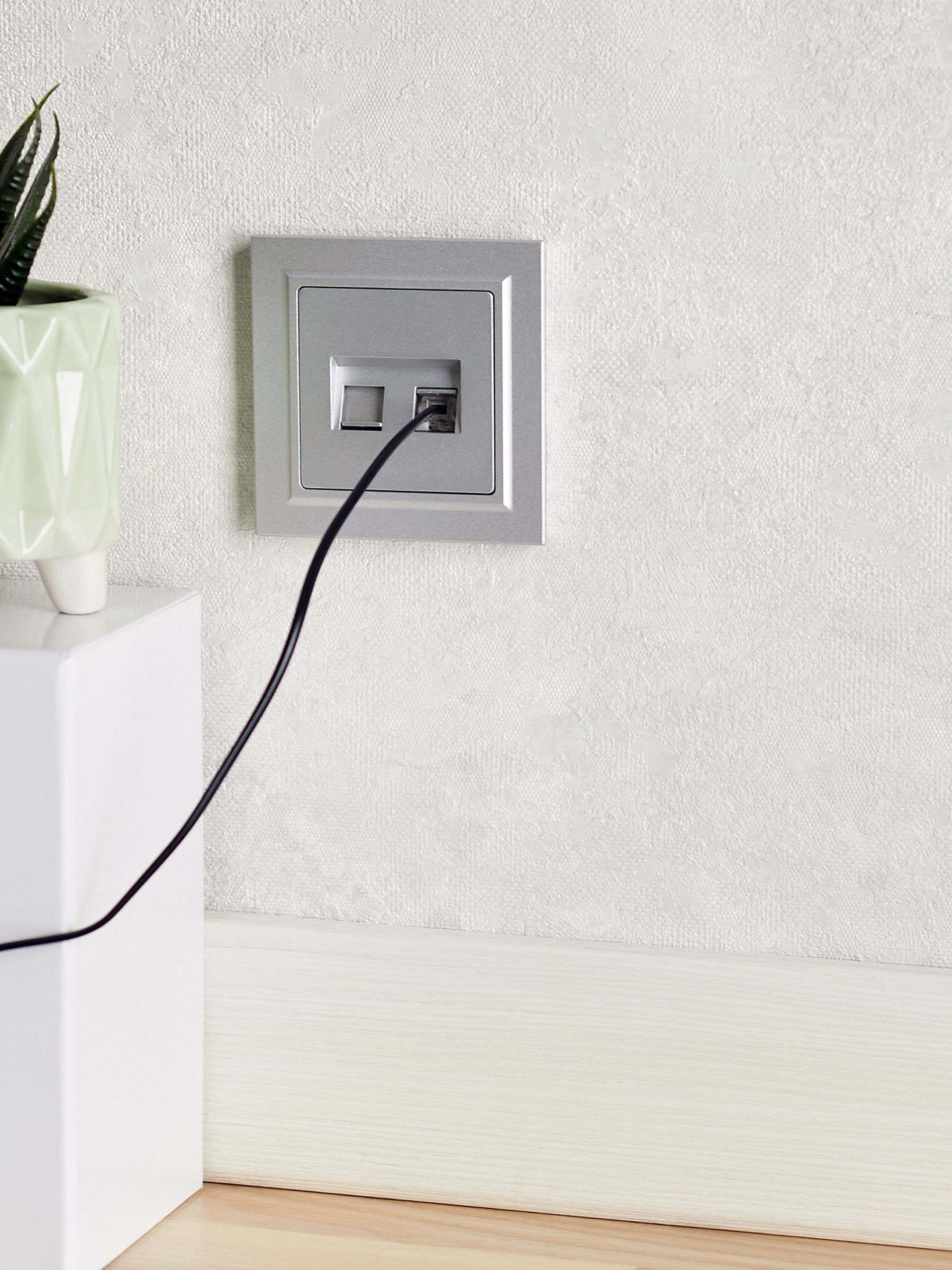 BRITE Розетка двойная RJ11+RJ45 кат.5E РК/Т12-БрА алюминий IEK — фото
