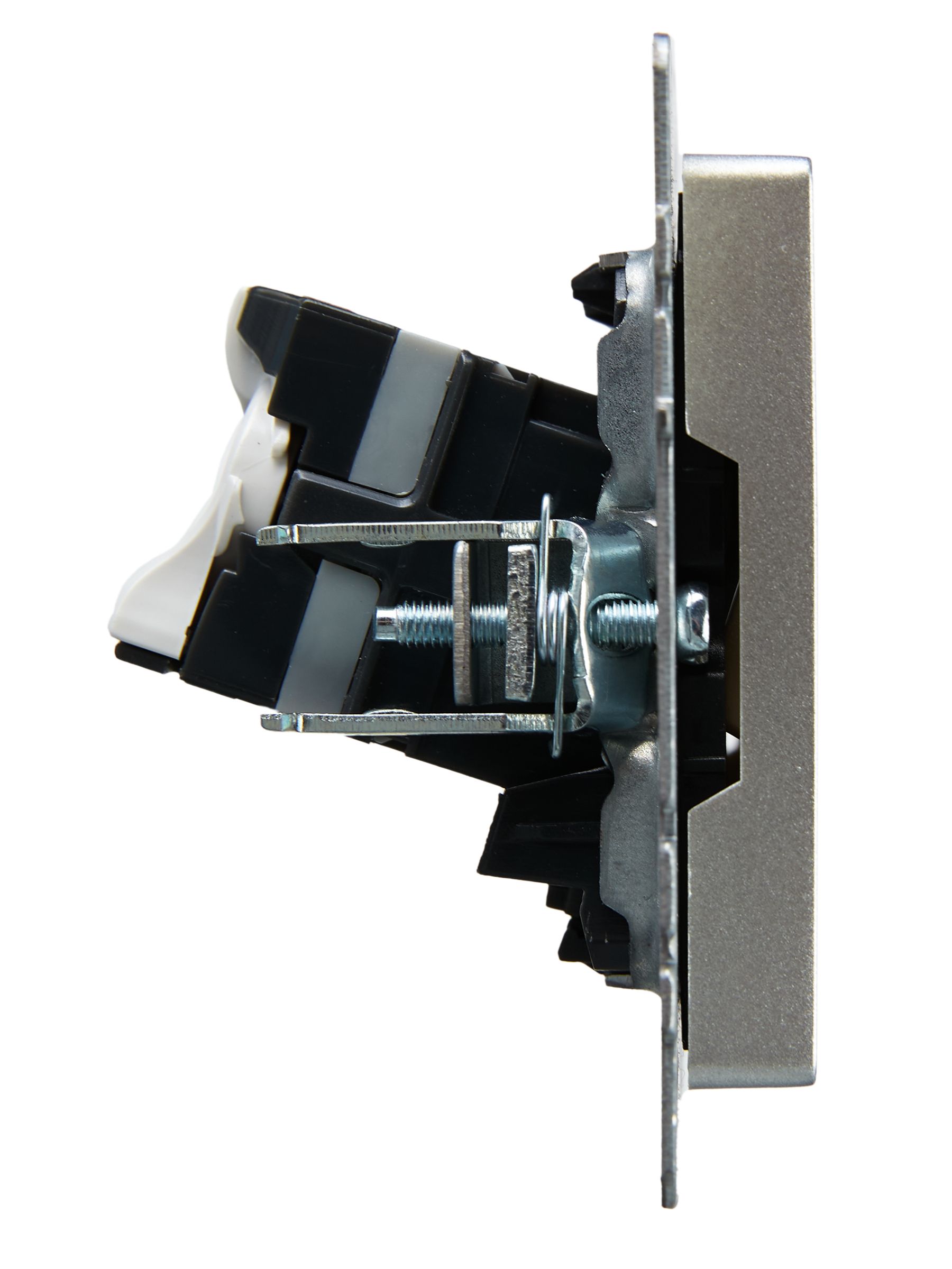 BRITE Розетка компьютерная двойная RJ45 кат.5E РК10-2-БрА алюминий IEK — фото
