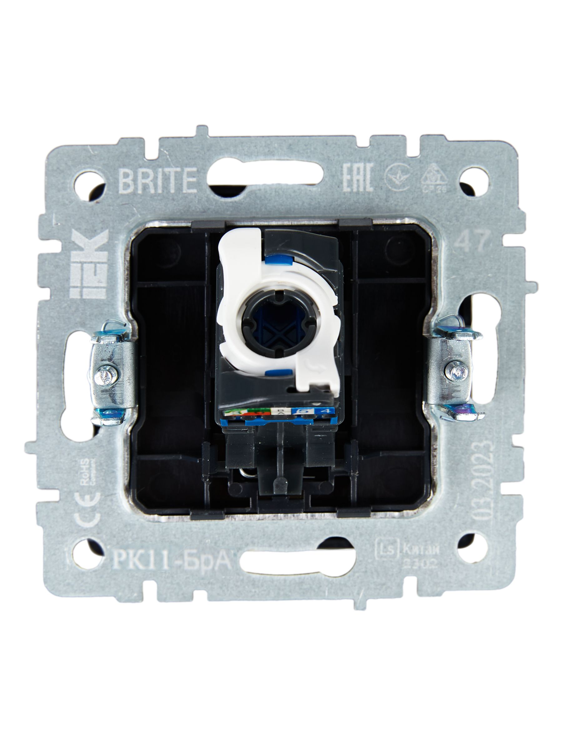 BRITE Розетка компьютерная RJ45 кат.6 РК11-БрА алюминий IEK — фото