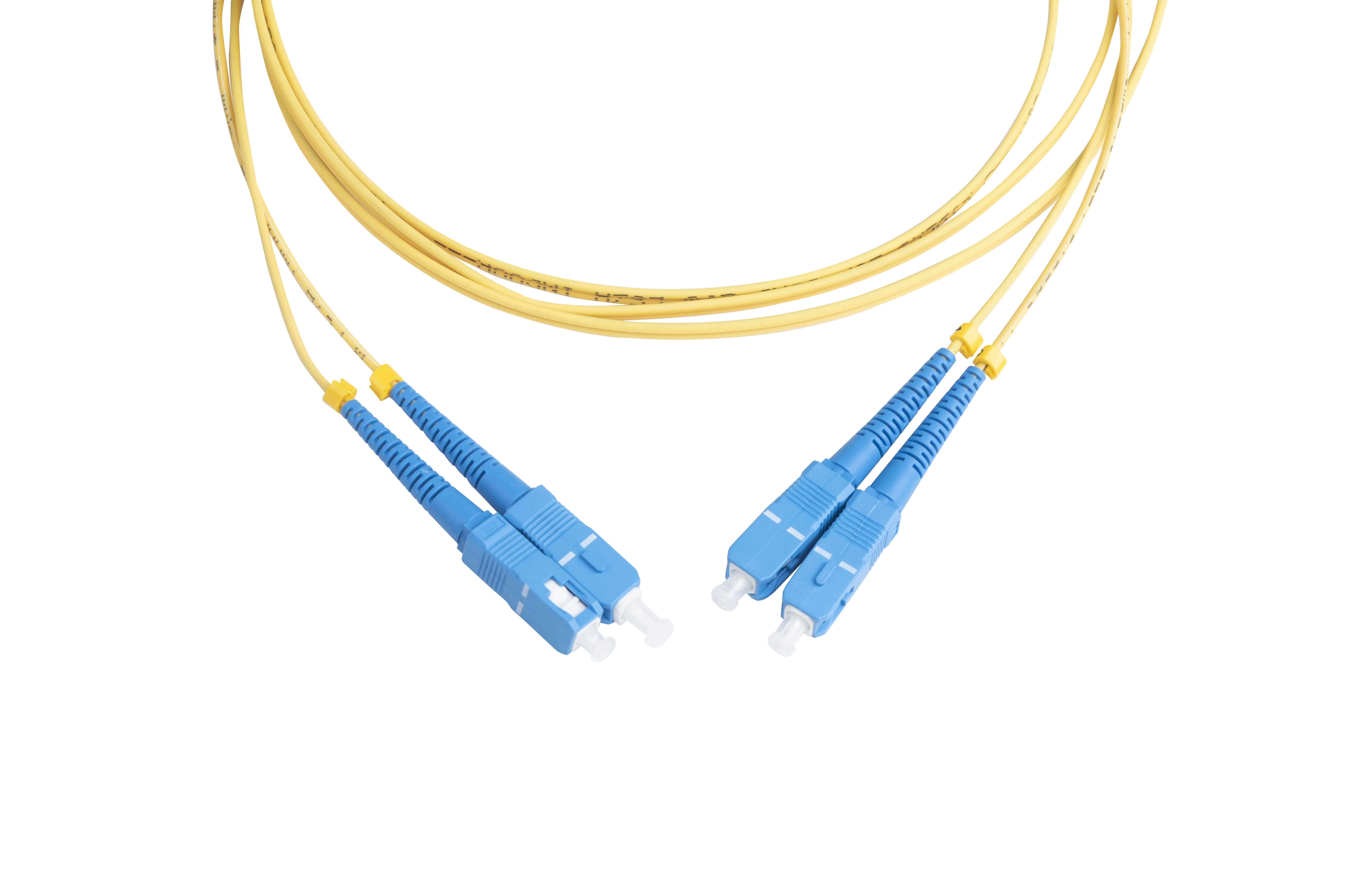 Hyperline FC-D2-9-SC/UR-SC/UR-H-2M-LSZH-YL Патч-корд волоконно-оптический (шнур) SM 9/125 (OS2), SC/UPC-SC/UPC, 2.0 мм, duplex, LSZH, 2 м — фото