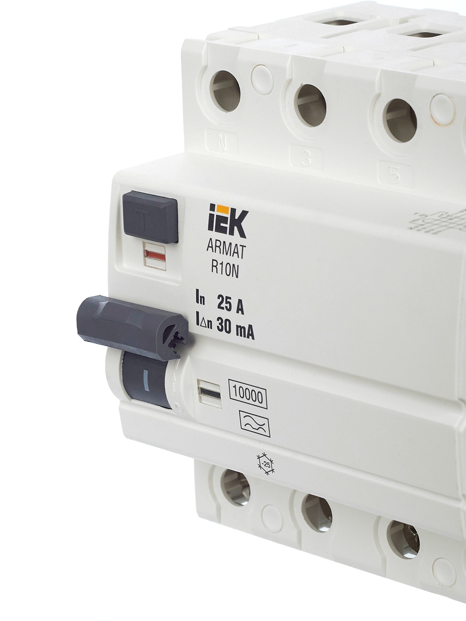 ARMAT Выключатель дифференциального тока R10N 4P 25А 30мА тип A IEK — фото