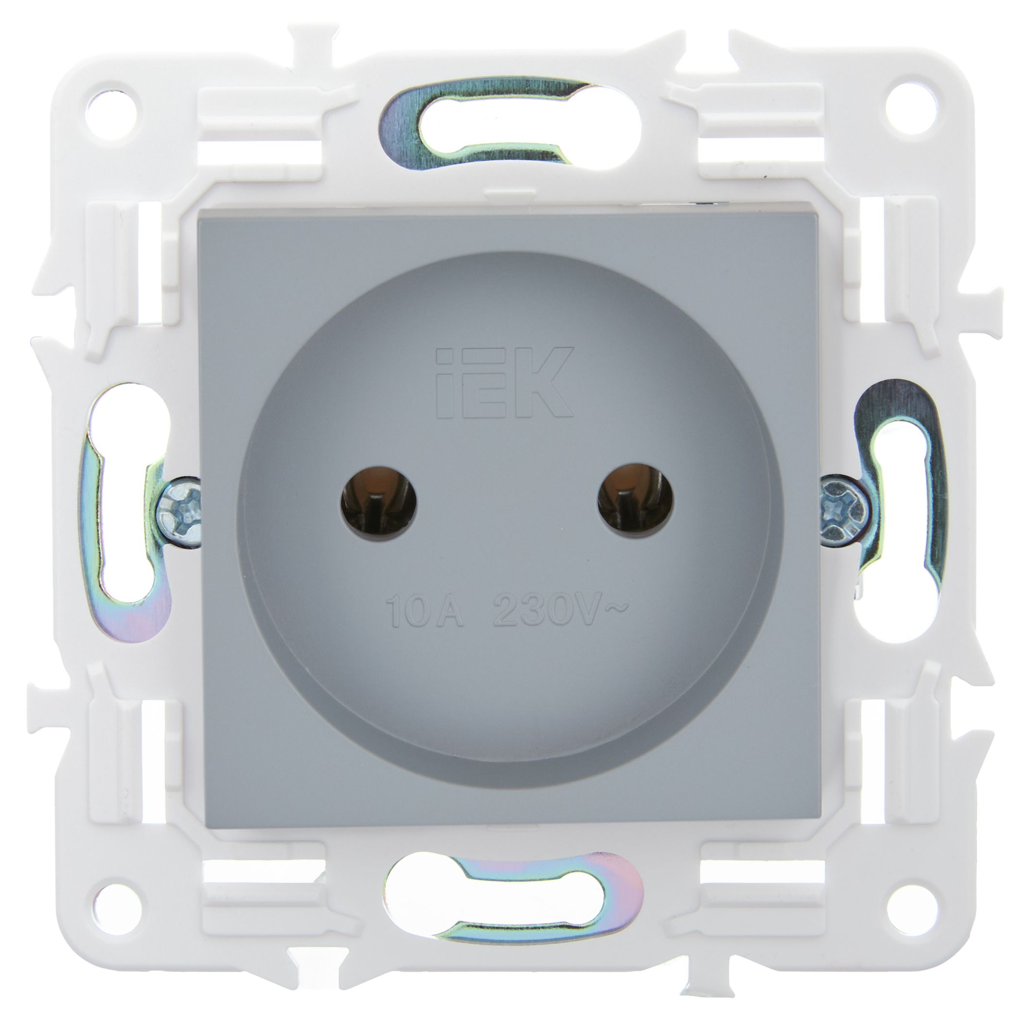 SKANDY Розетка без заземления без защитных шторок 10А SK-R02Gr серый IEK — фото