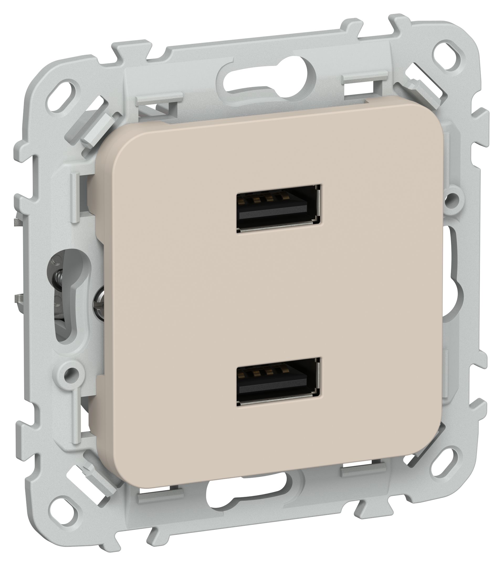 FLITE Розетка USB A+A 2,1А РЮ-2-ФлЛ льняной IEK